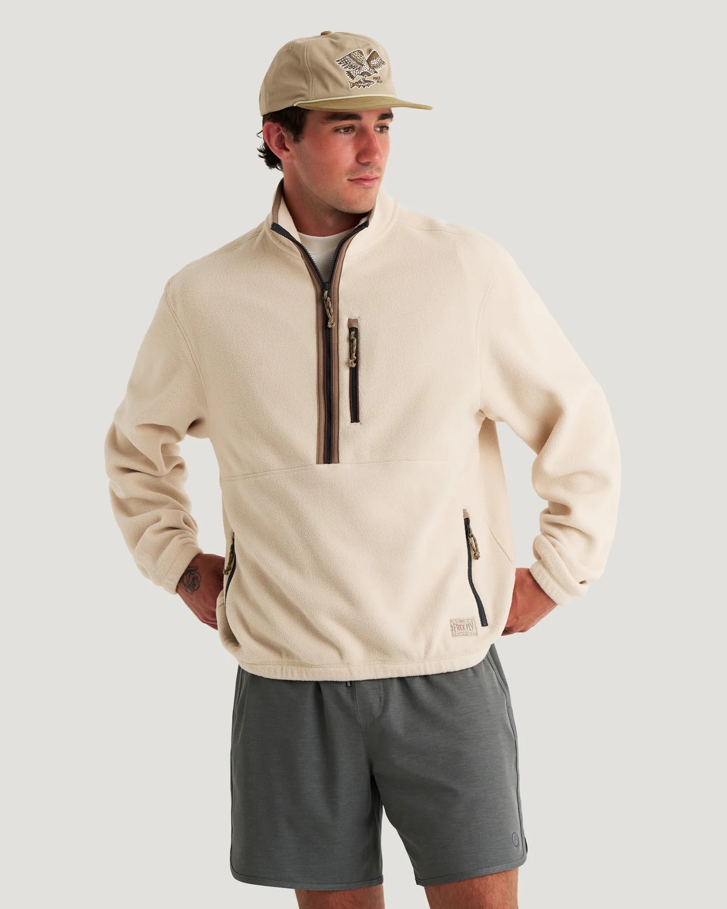 Free Fly Men’s Ashridge Fleece Half Zip - French Oak