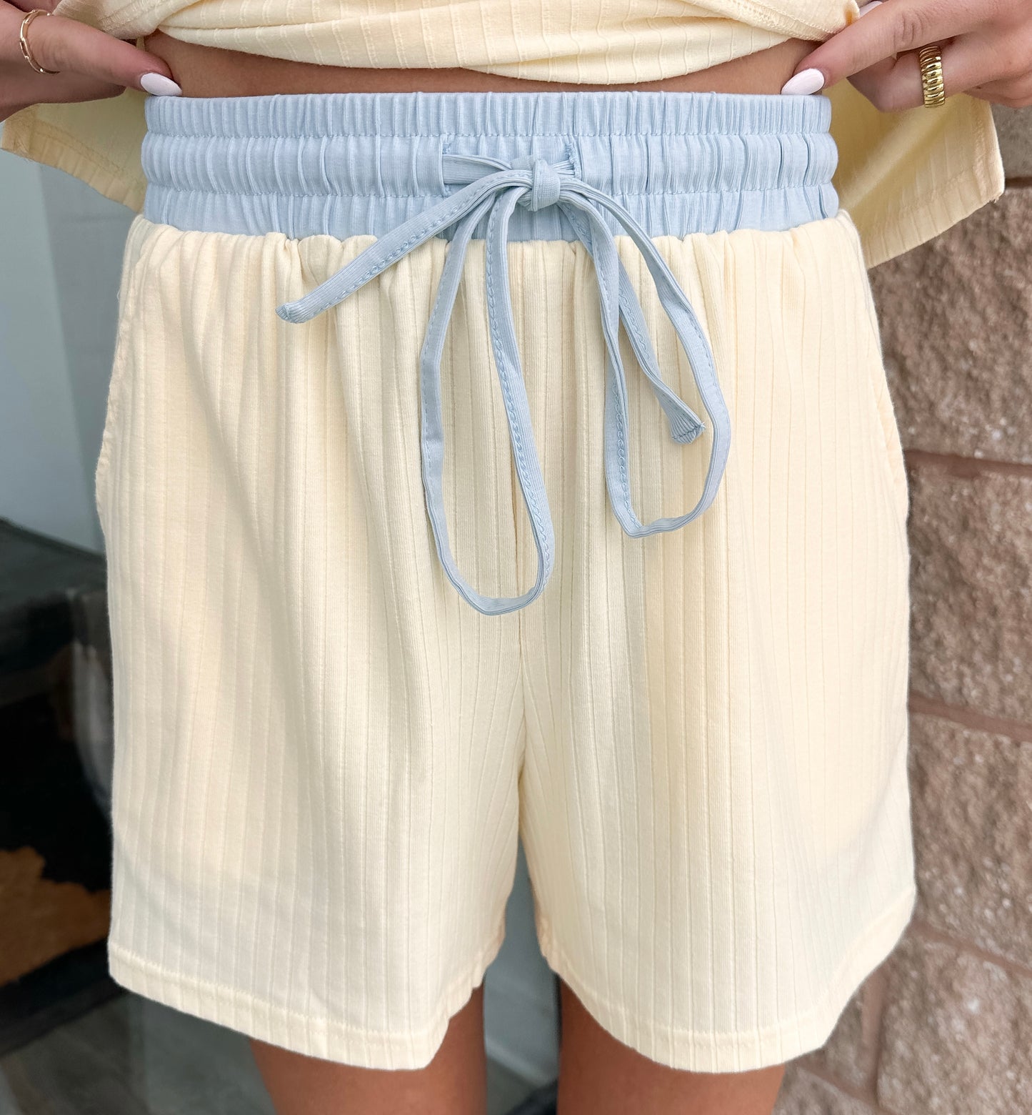 Esther Ribbed Set - Yellow