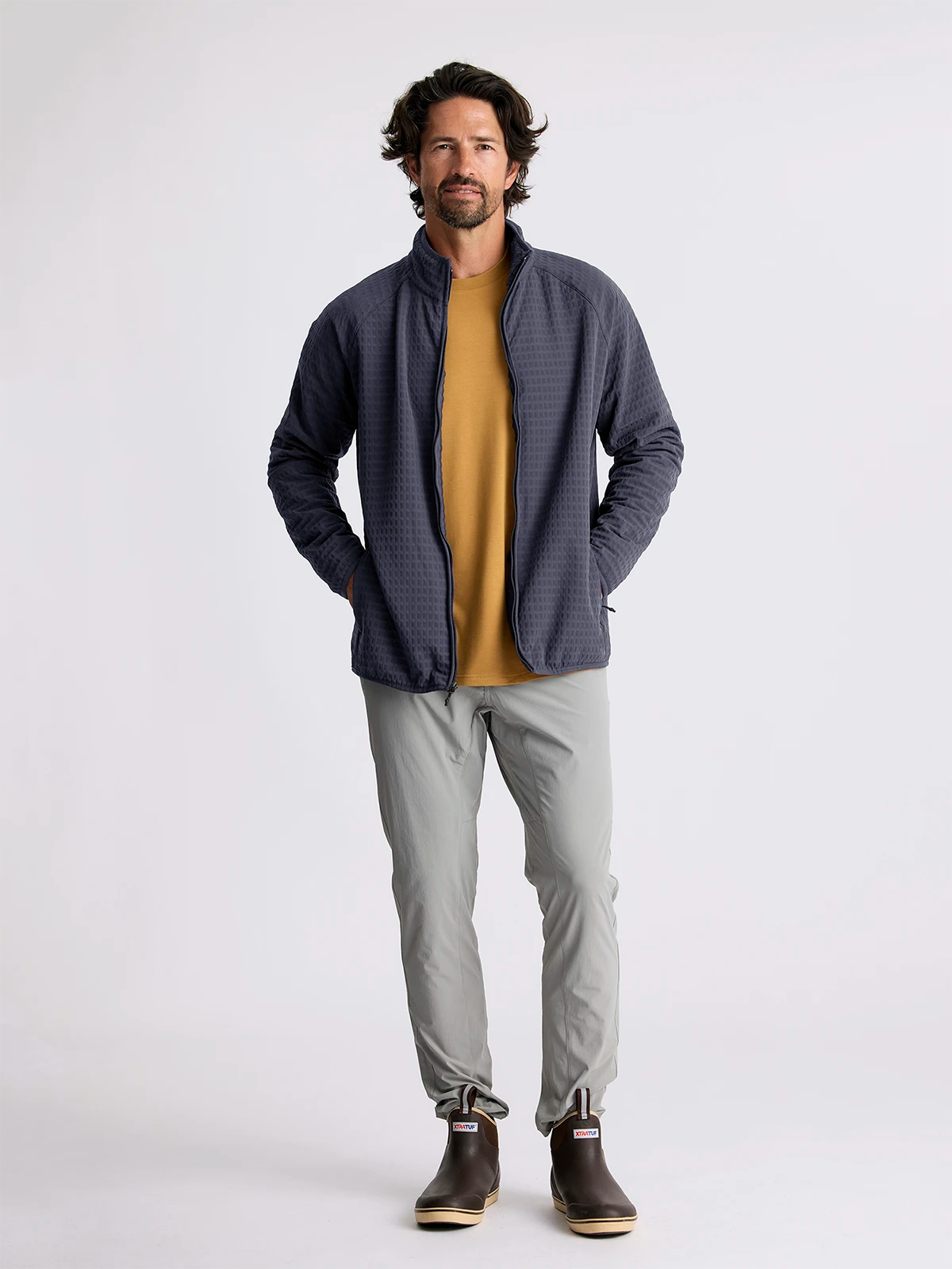 FreeFly Men’s Gridback Fleece Jacket - Storm Cloud