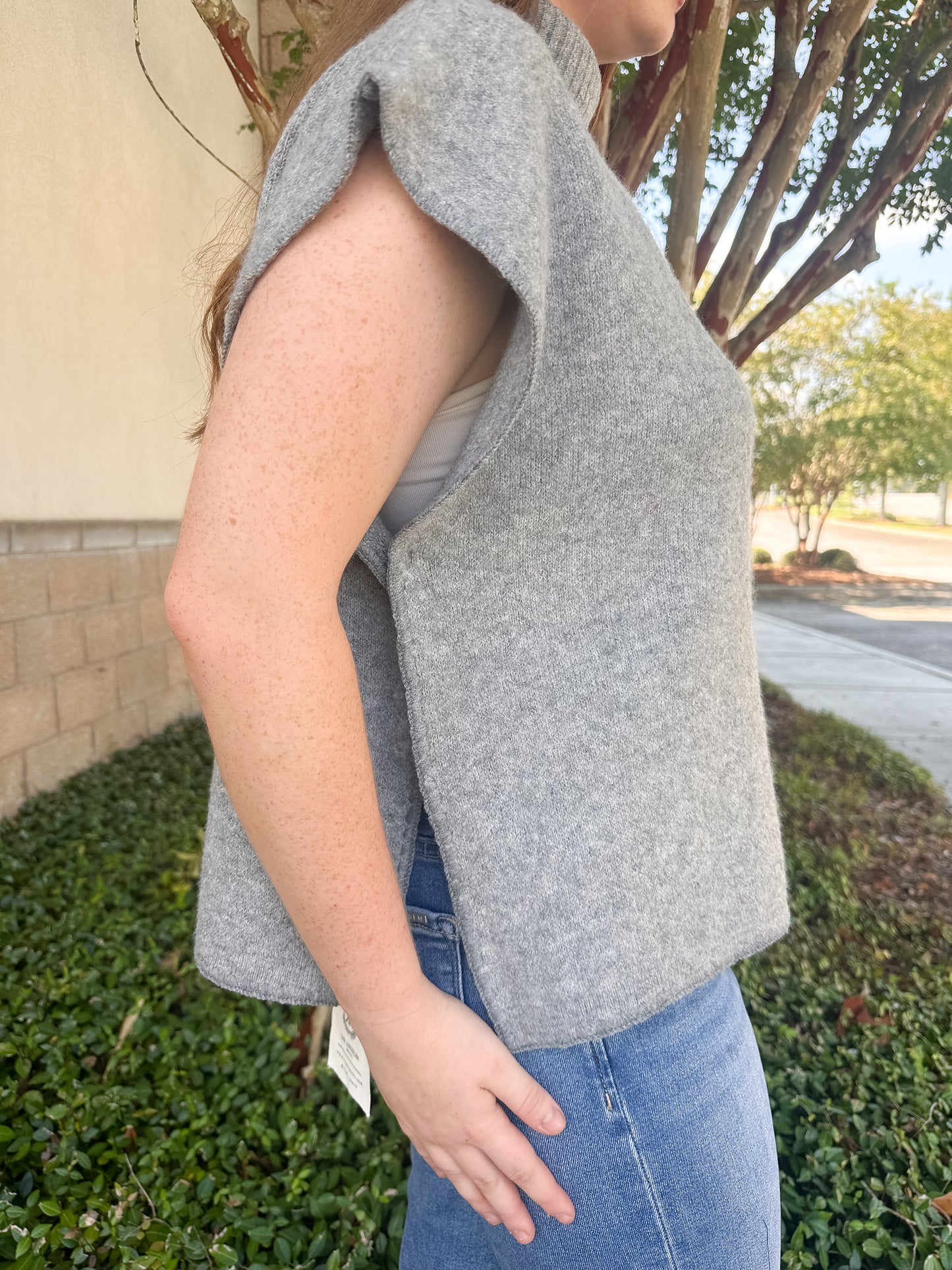 Kate Turtleneck Poncho - Heather Grey