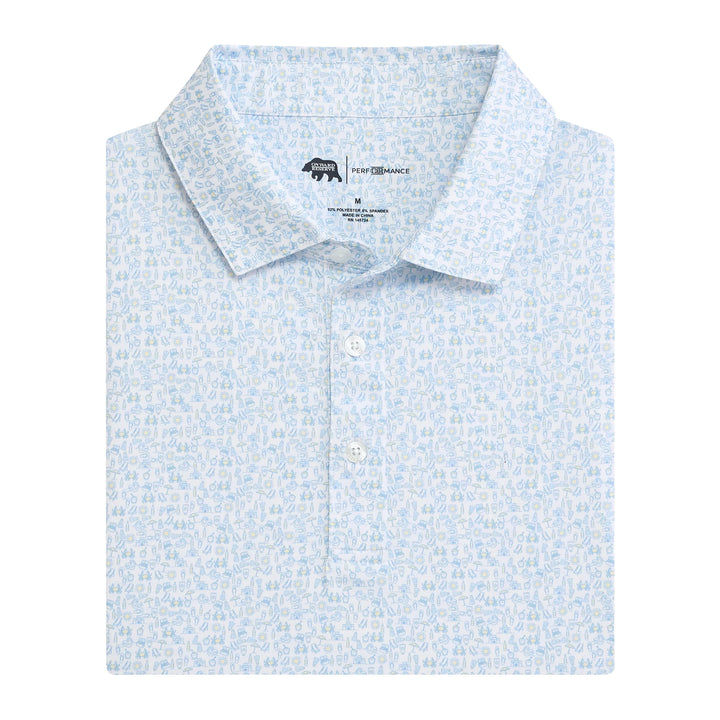Onward Reserve Beachcomber Printed Performance Polo - Azurine