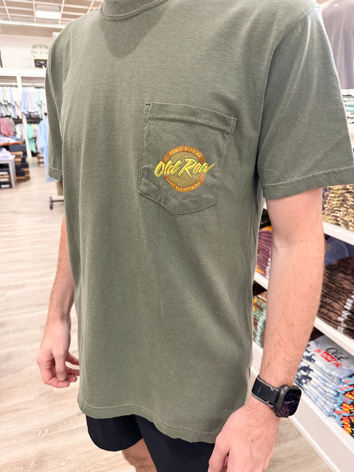Old Row Circle Logo S/S Pocket T-Shirt - Moss