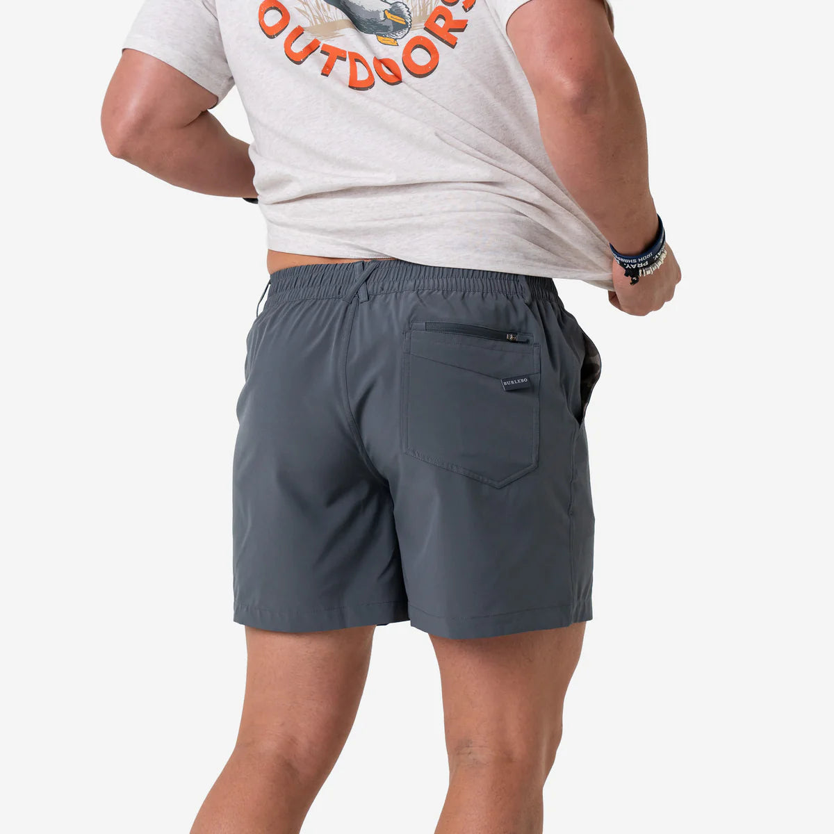 Burlebo Men’s S26 5.5” Everyday Short - River Rock Grey - Classic Deer Camo Pocket