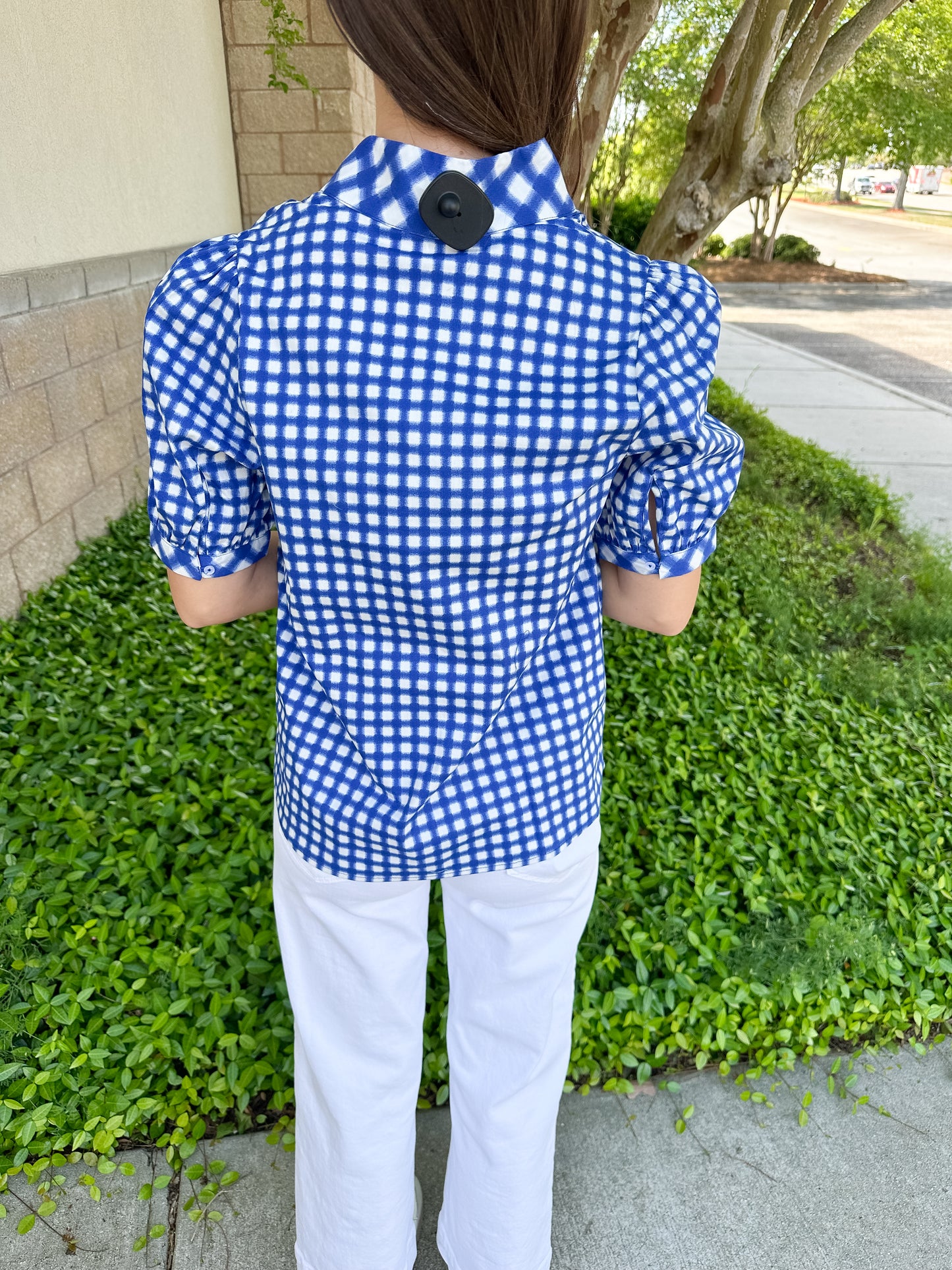 Tricia Top - Gingham Mix Navy