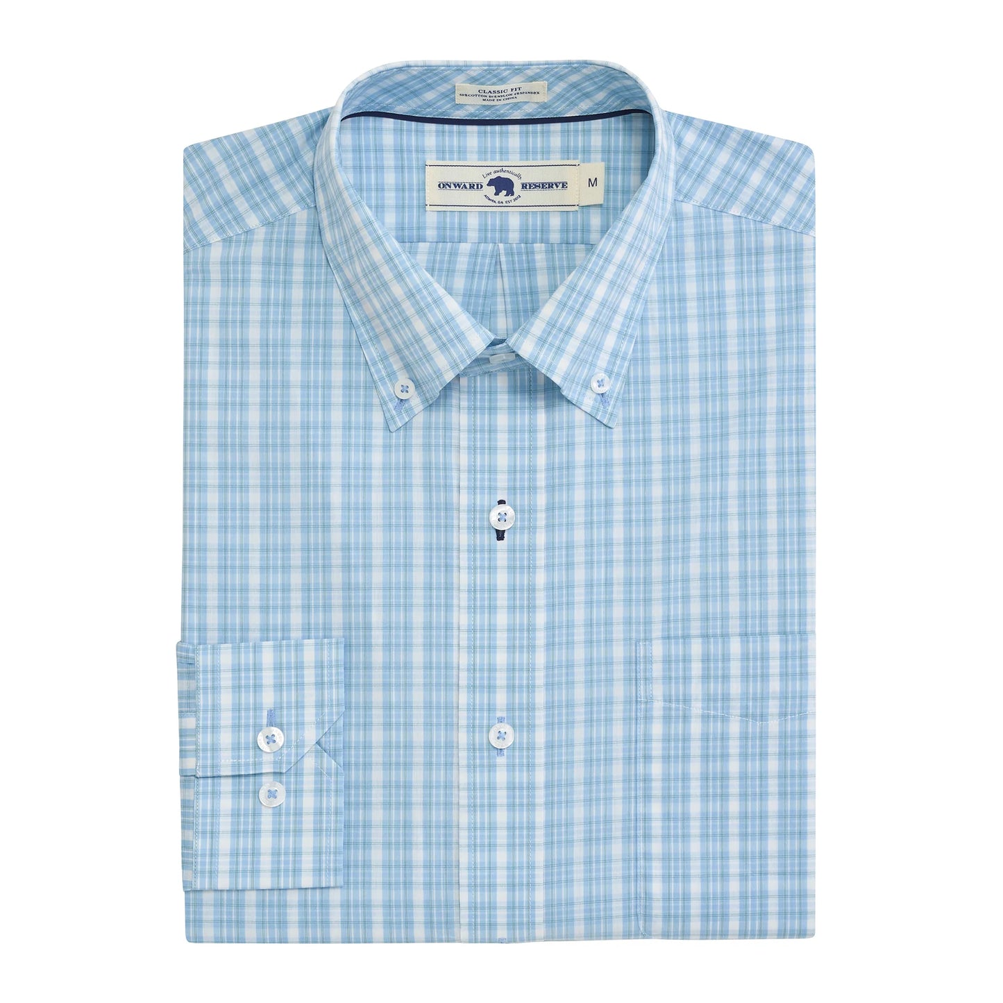 Onward Reserve Tupelo Classic Fit Quad Button-Down - Riviera