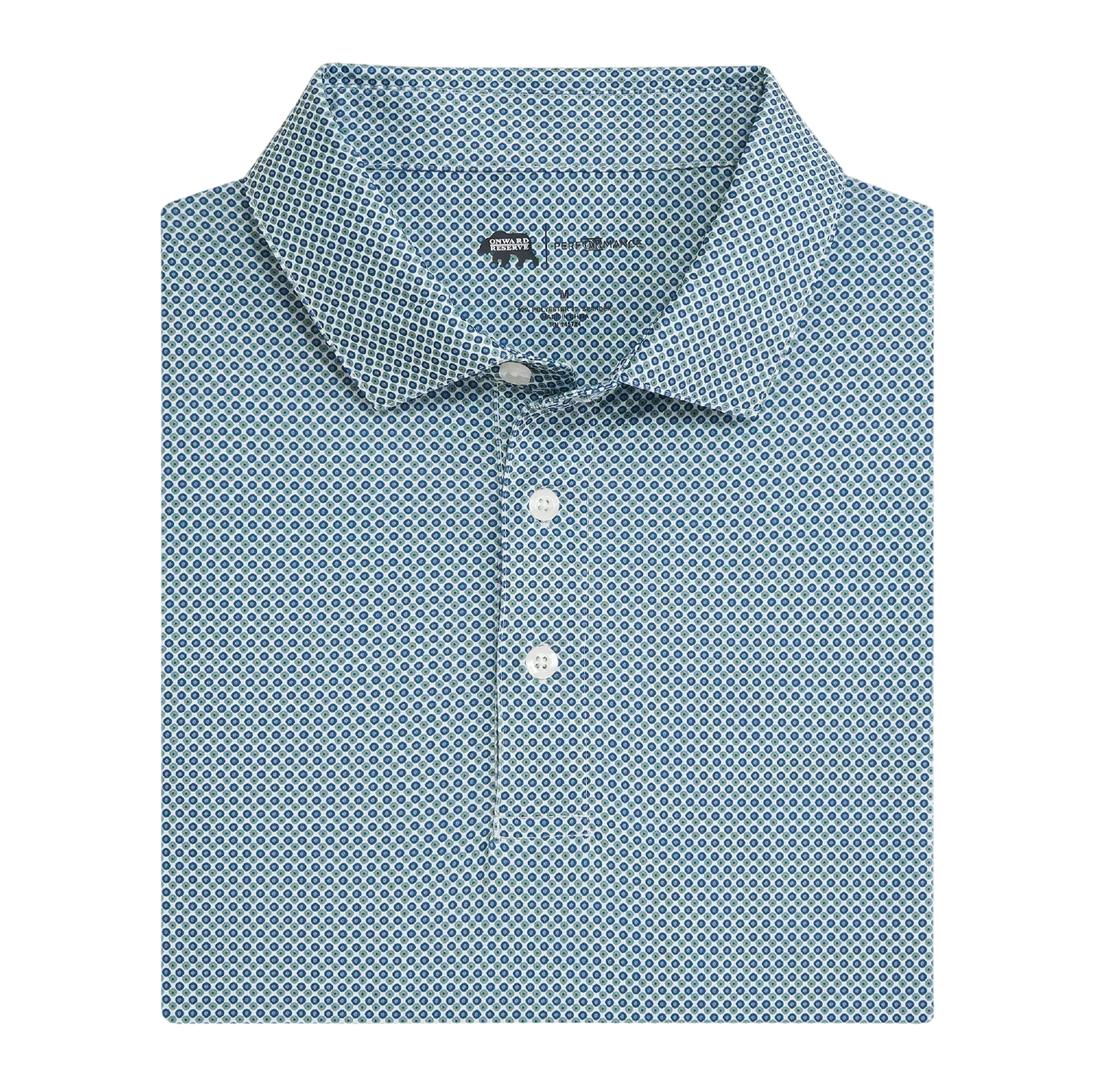 Onward Reserve League Printed Performance Polo - Ensign Blue