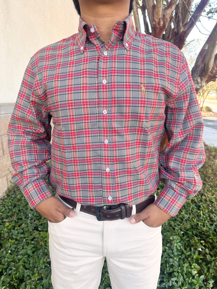 S. Casanova Opening Morning Tartan Button Down