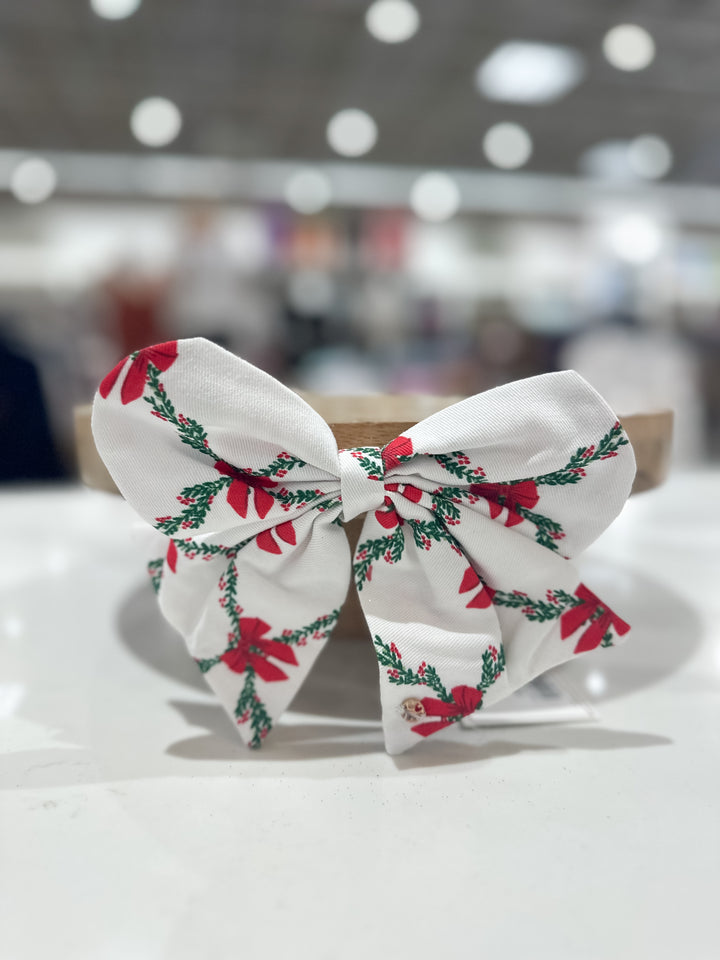 MS Fabric Magnetic Bow - Holiday Trellis