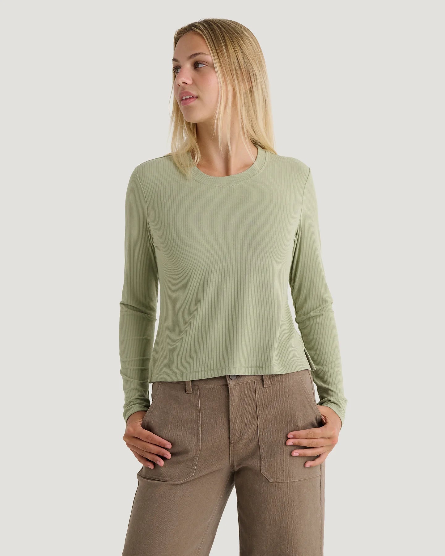 Free Fly Women’s Ribbed Bamboo Long Sleeve - Tea