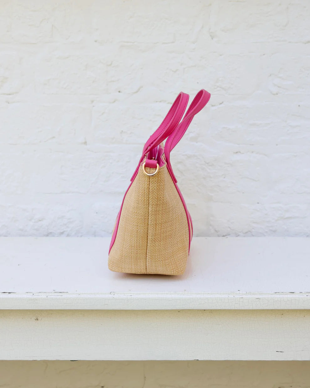 CH Georgie Mini Tote - Natural Hot Pink