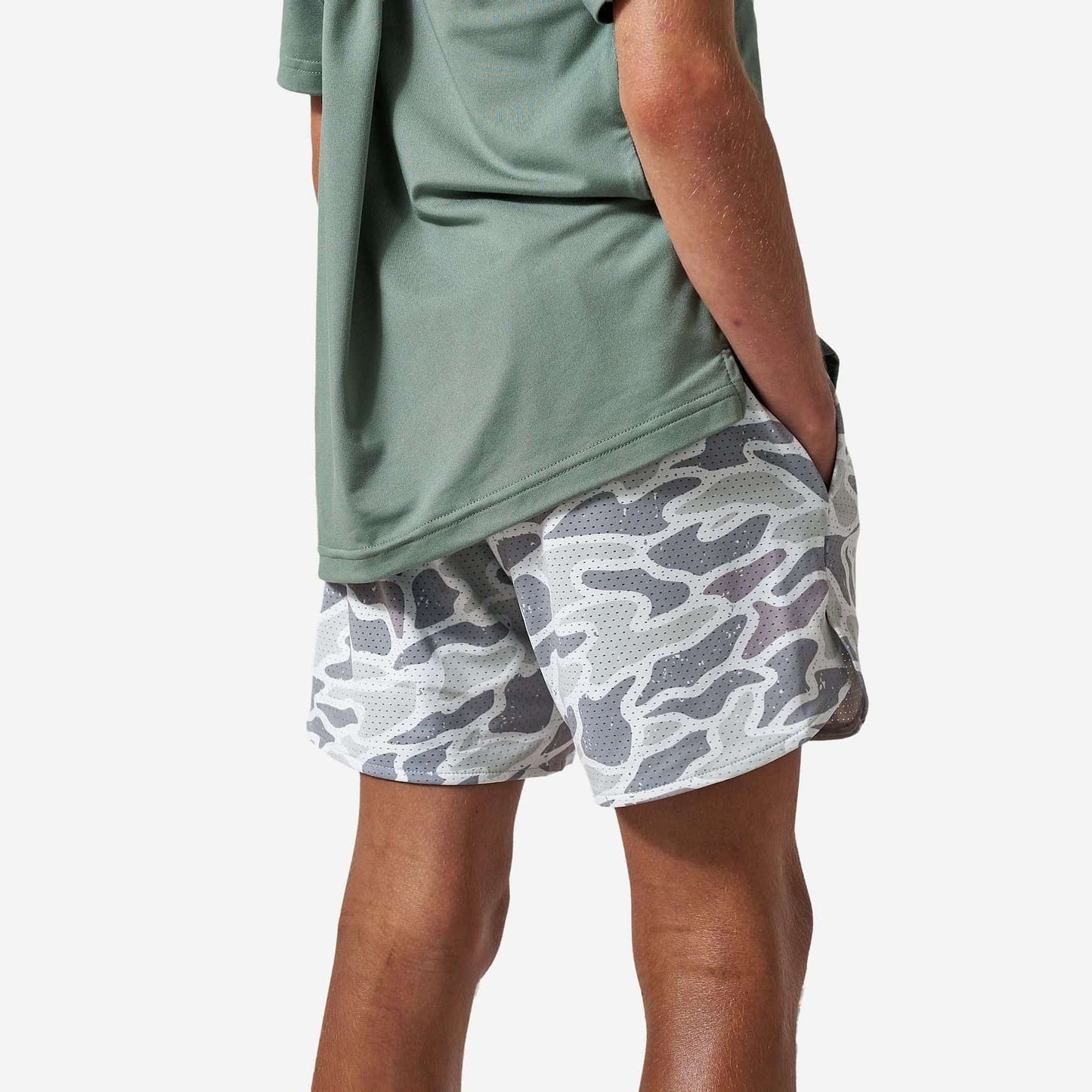 Burlebo Youth Mesh Training Shorts - White Camo