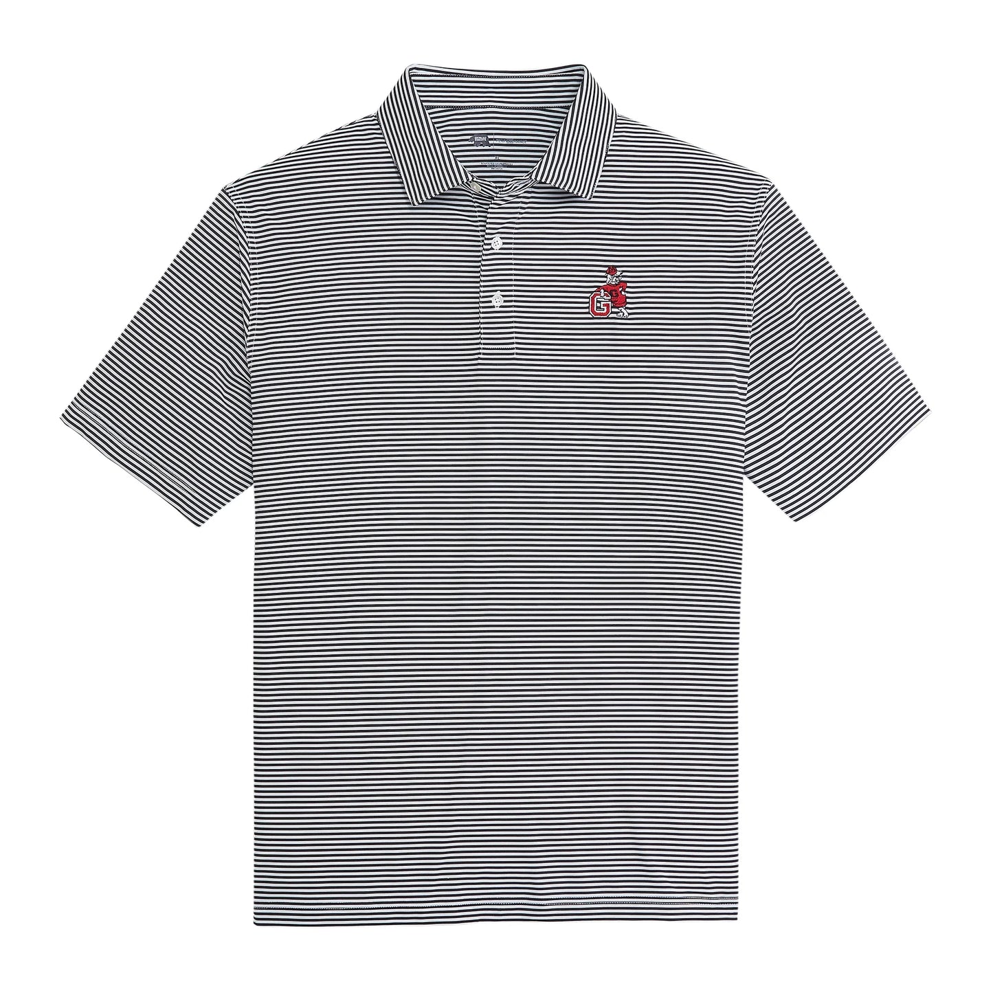 Onward Reserve UGA Vintage Dog Echo Stripe Performance Polo - Black