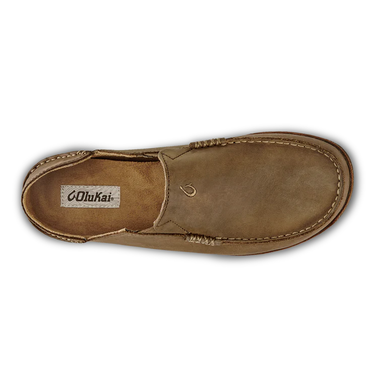 OluKai Men’s Moloā Leather Slip-On Shoe - Ray|Toffee