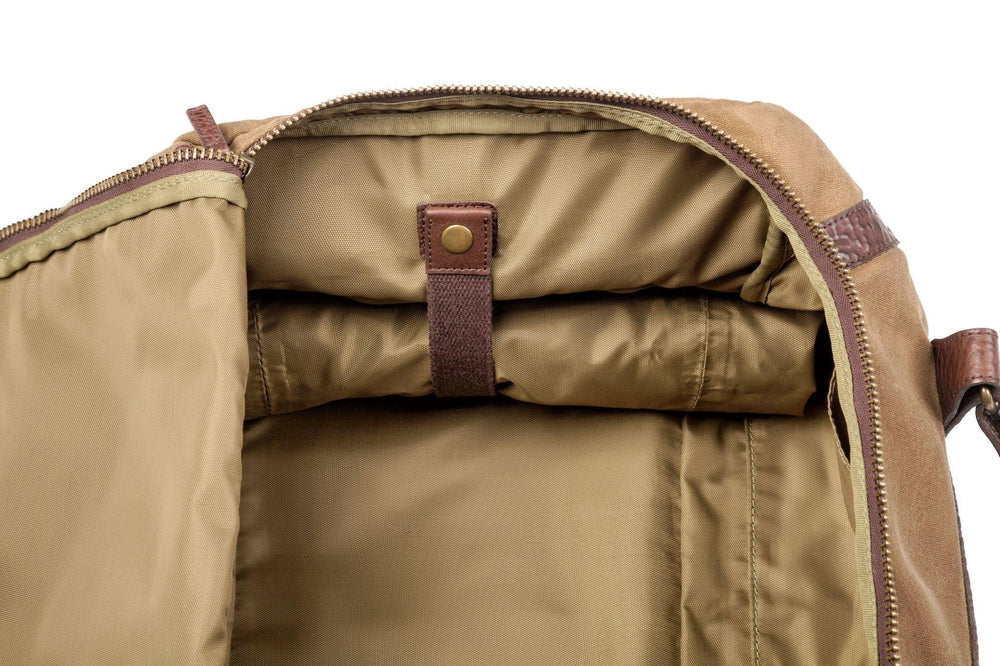 Mission Mercantile Campaign Waxed Canvas Medium Duffle Bag - Smoke Brown