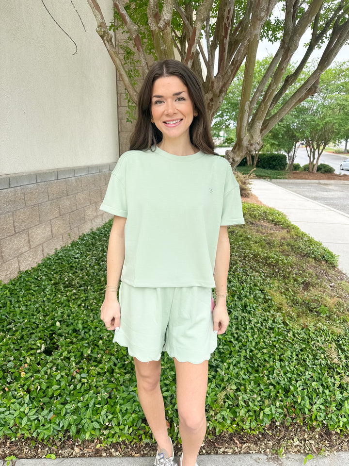 Maxine Crop Tee - Sage