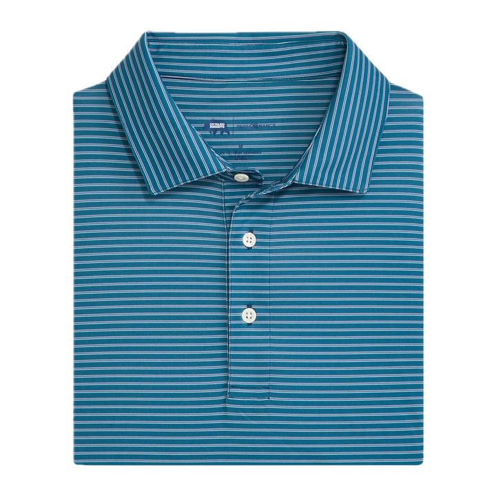 Onward Reserve Scout Stripe Performance Polo - Captain’s Blue