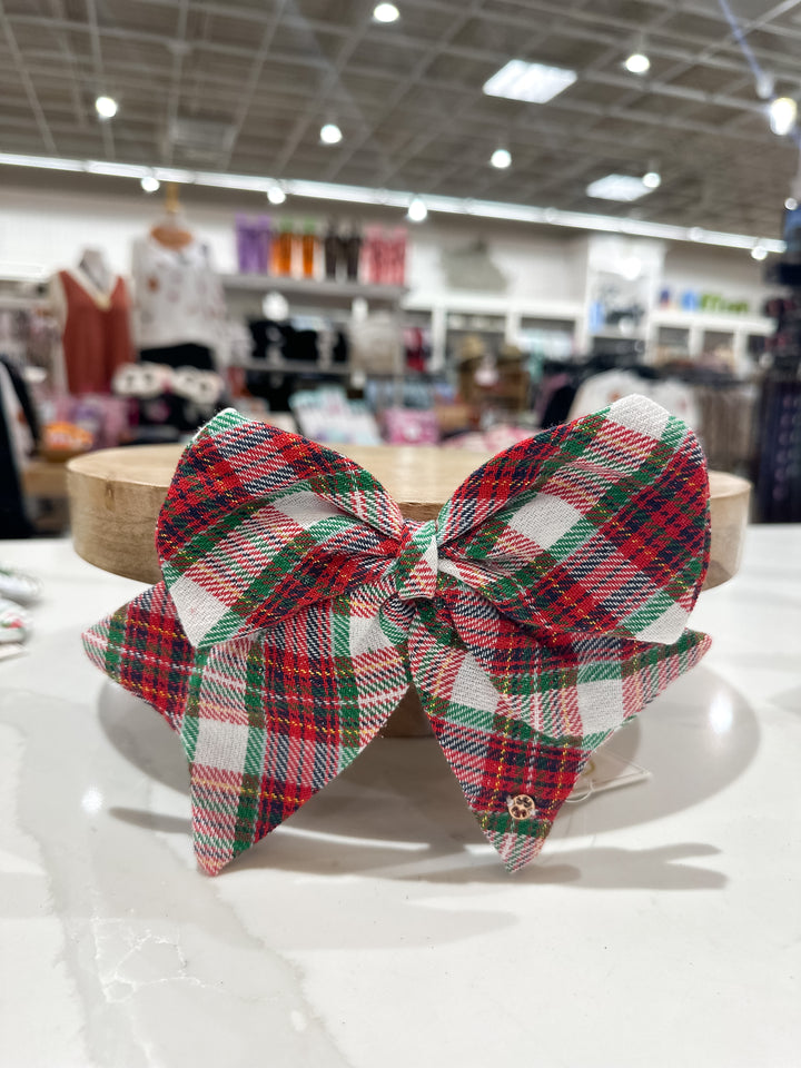 MS Fabric Magnetic Bow - Holiday Plaid