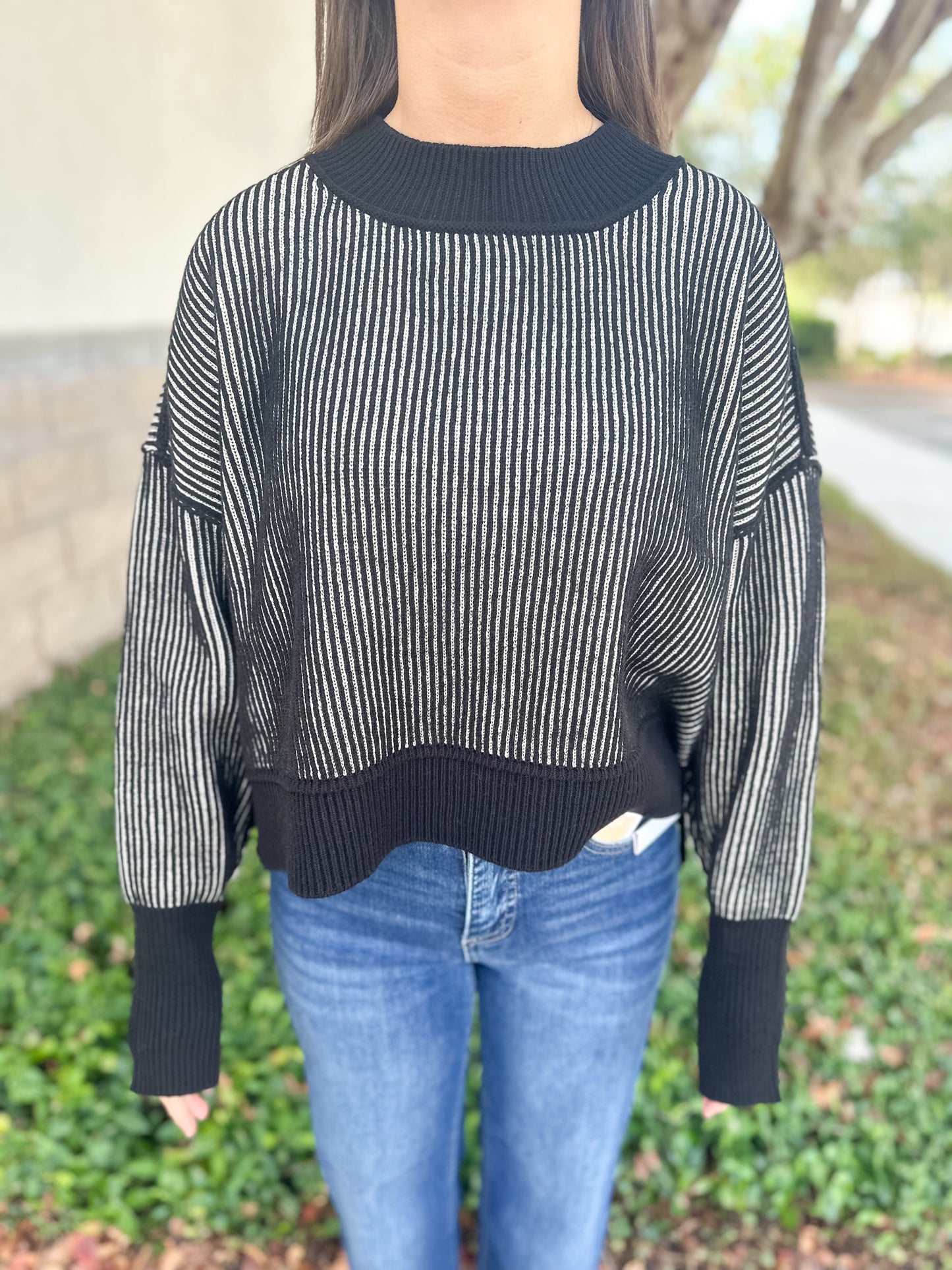 Courtney Ribbed Sweater - Black