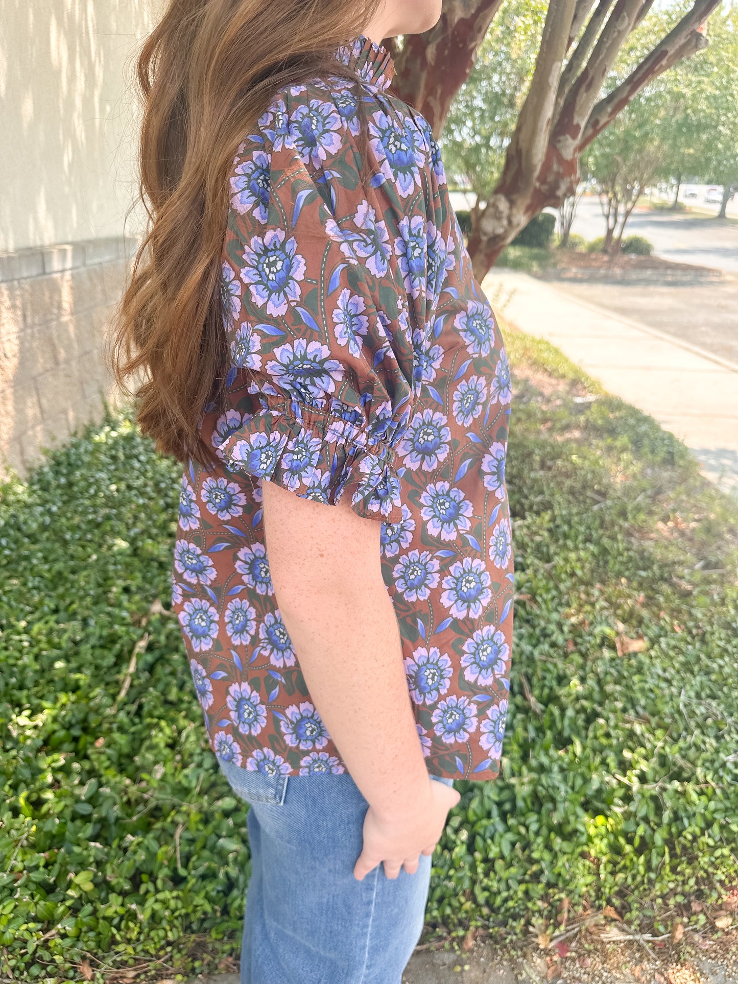 Karla Top - Purple & Brown