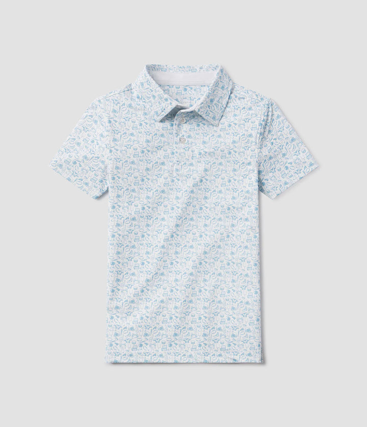 SSCO Youth Biggest Fan Printed Polo - Powder Blue