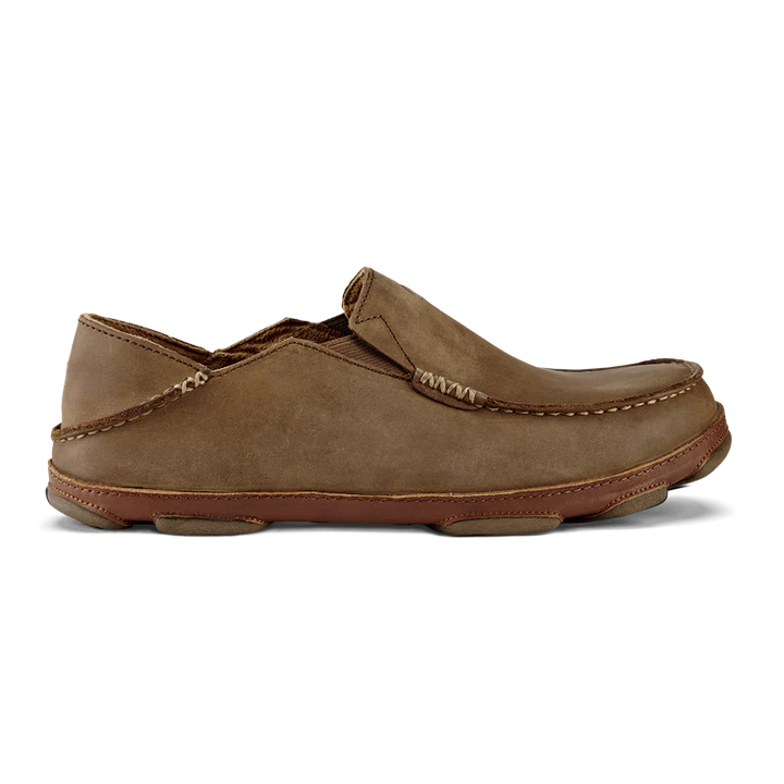 OluKai Men’s Moloā Leather Slip-On Shoe - Ray|Toffee