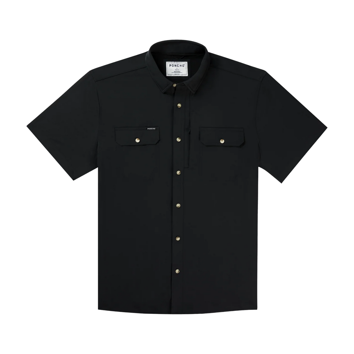 Poncho Men’s “The Burnt End” S/S Slim Shirt - Black