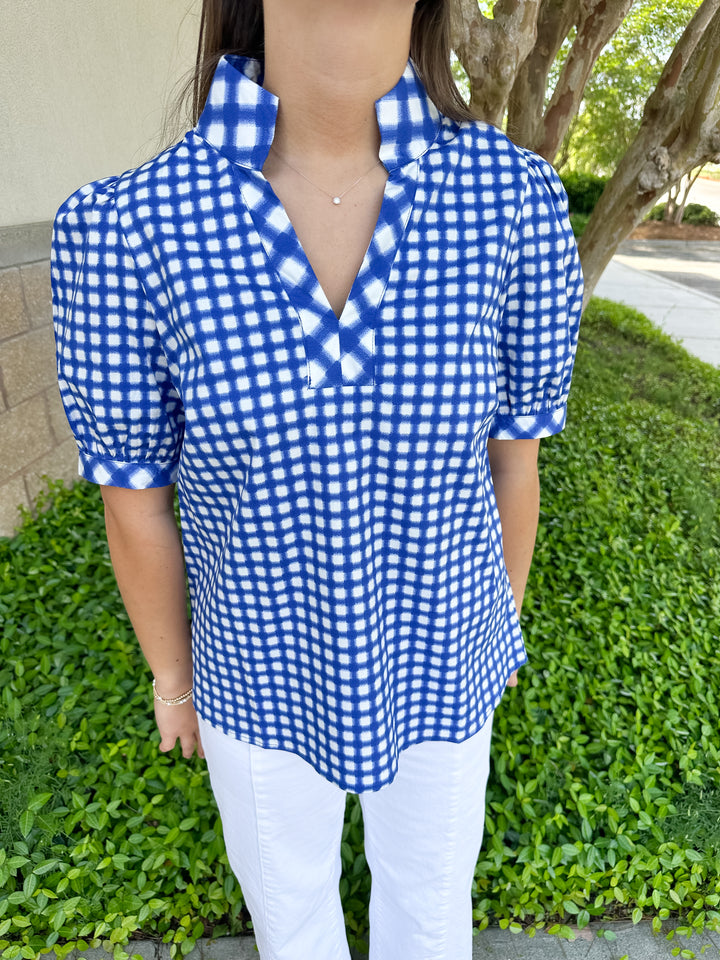 Tricia Top - Gingham Mix Navy
