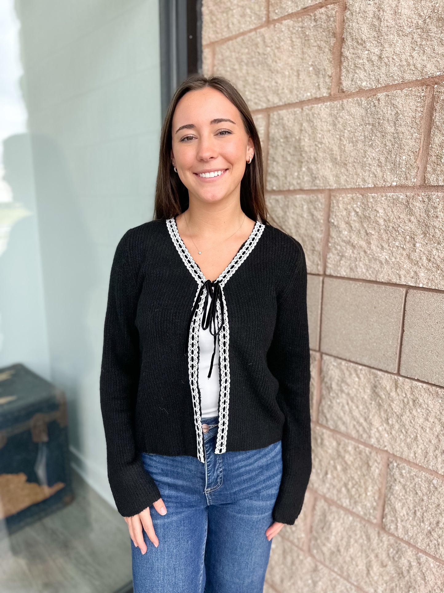 Brenna Lace Trim Cardigan