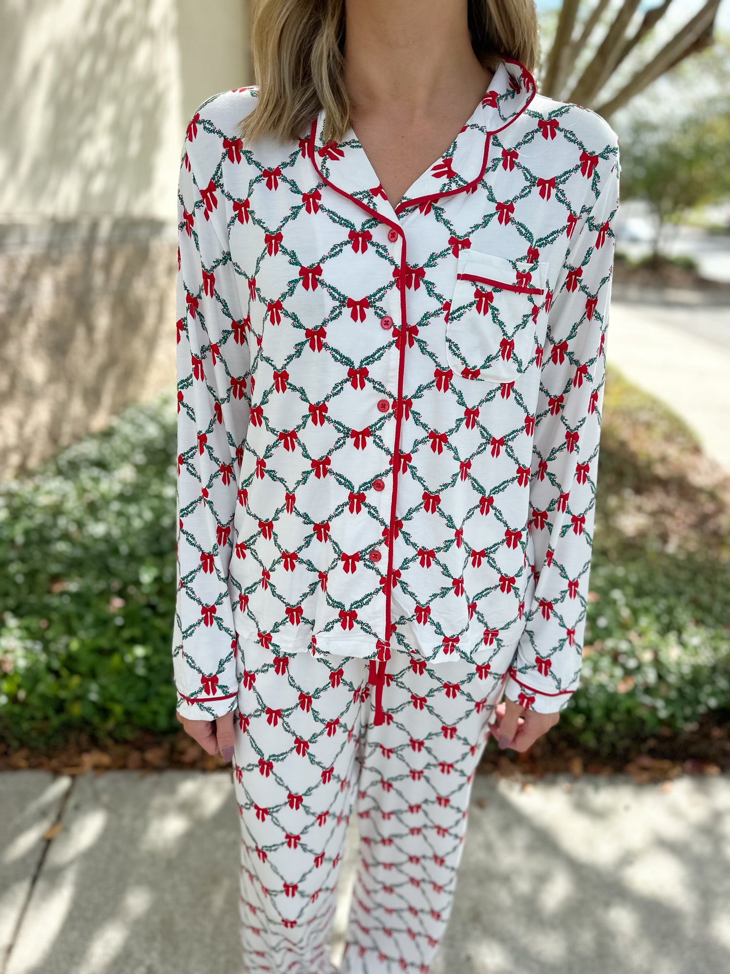 MS Charlotte PJ Pant Set - Lattice Garland