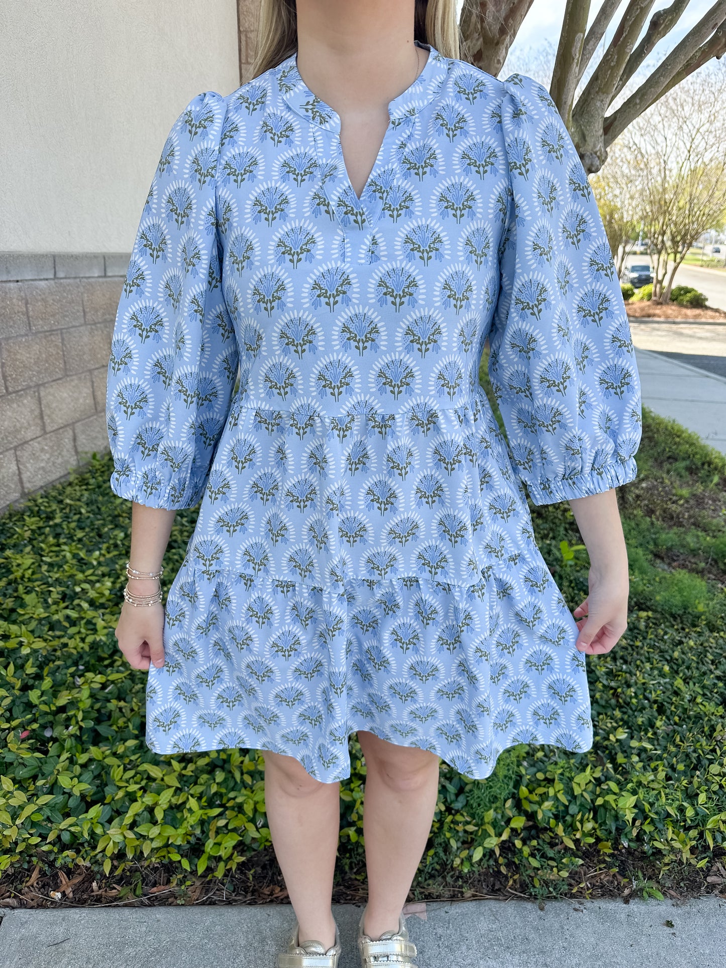 Cooper Dress - Botanical Blooms Blue