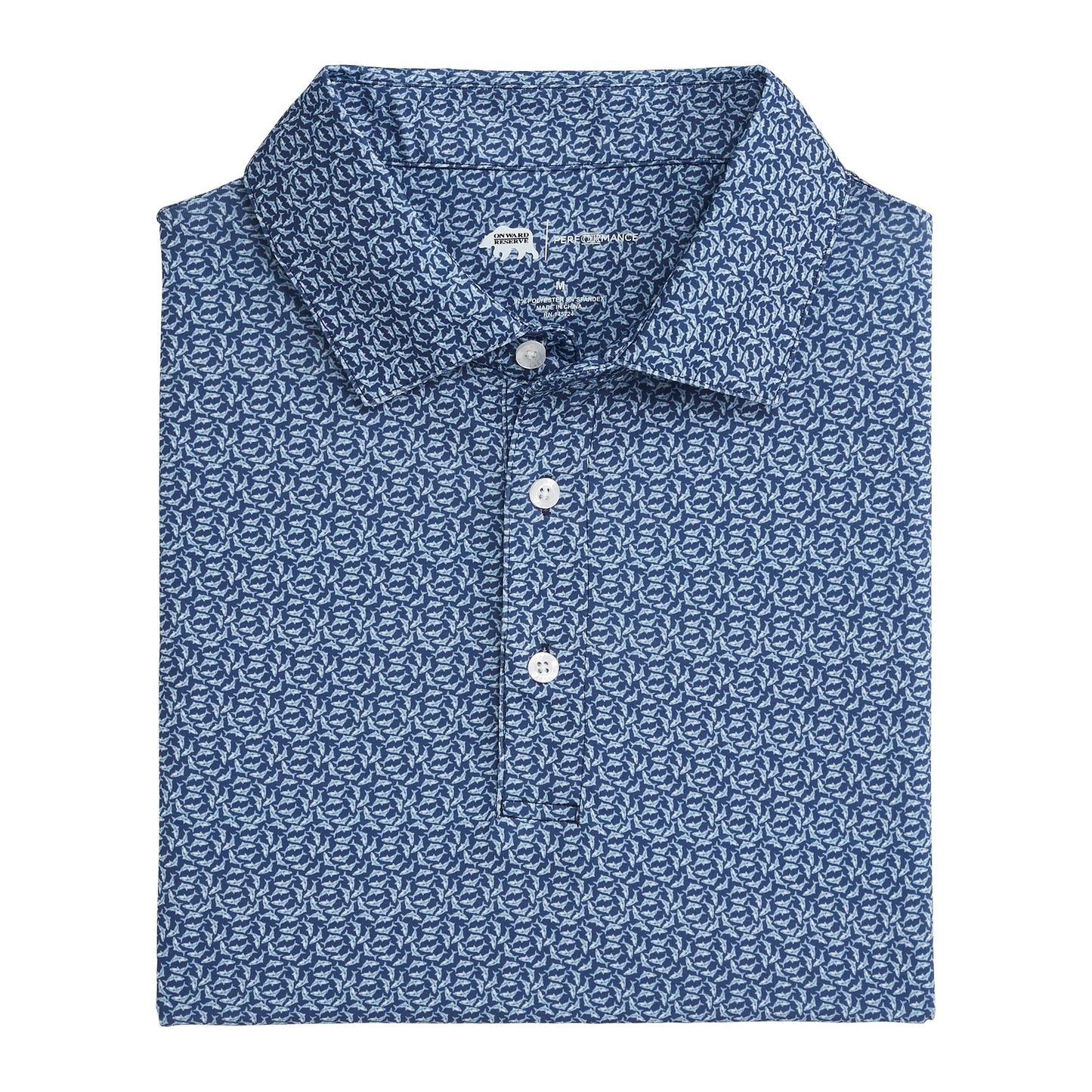 Onward Reserve Fins Printed Performance Polo - Naval Acadamy