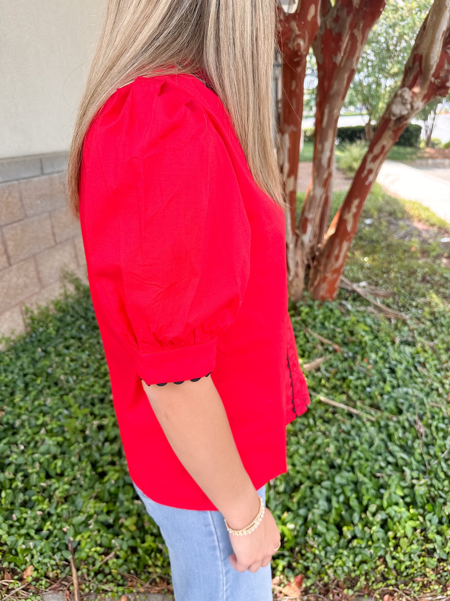 Elaine Top - Red & Black