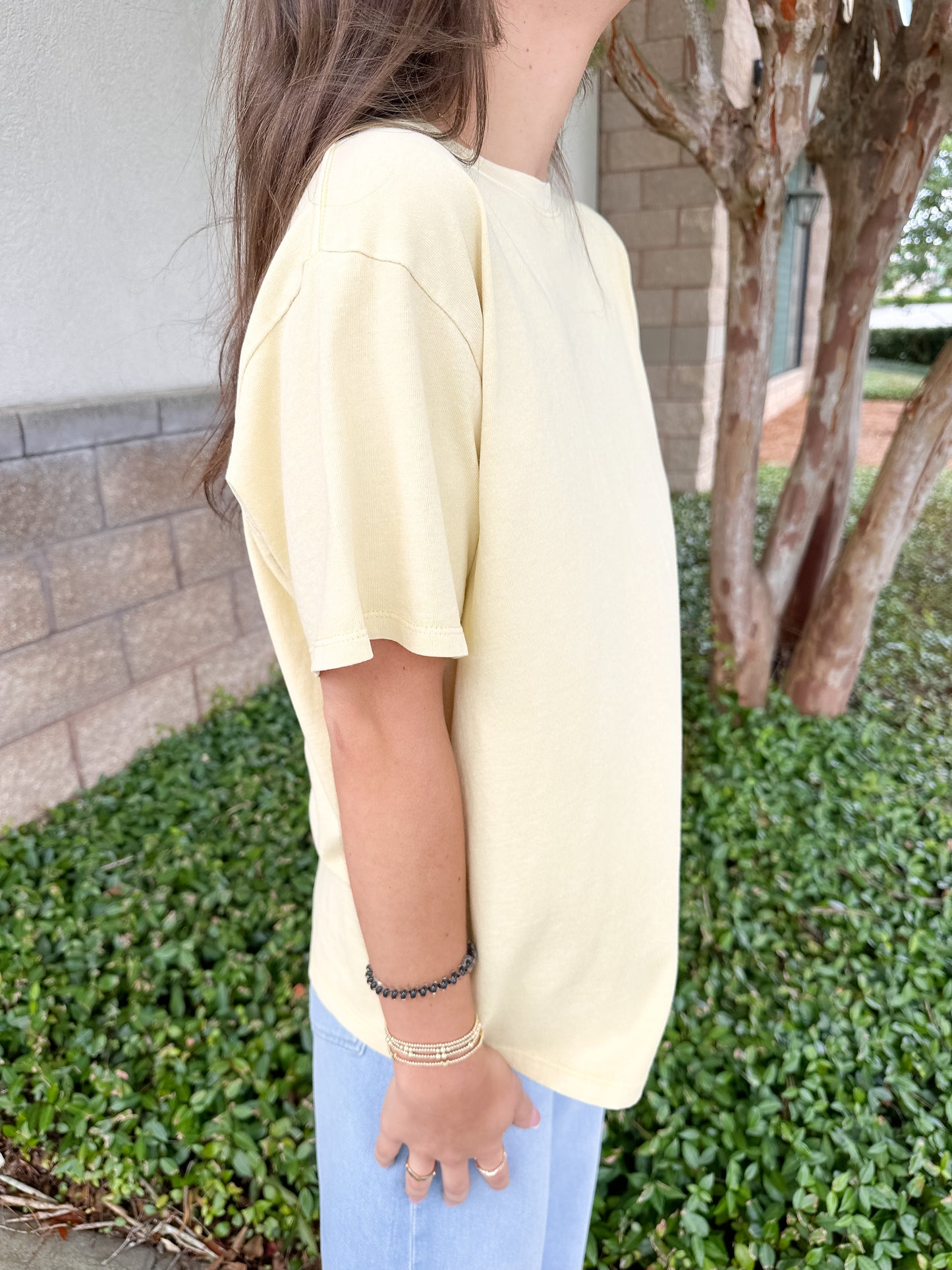 Velma Basic Tee - Pale Yellow