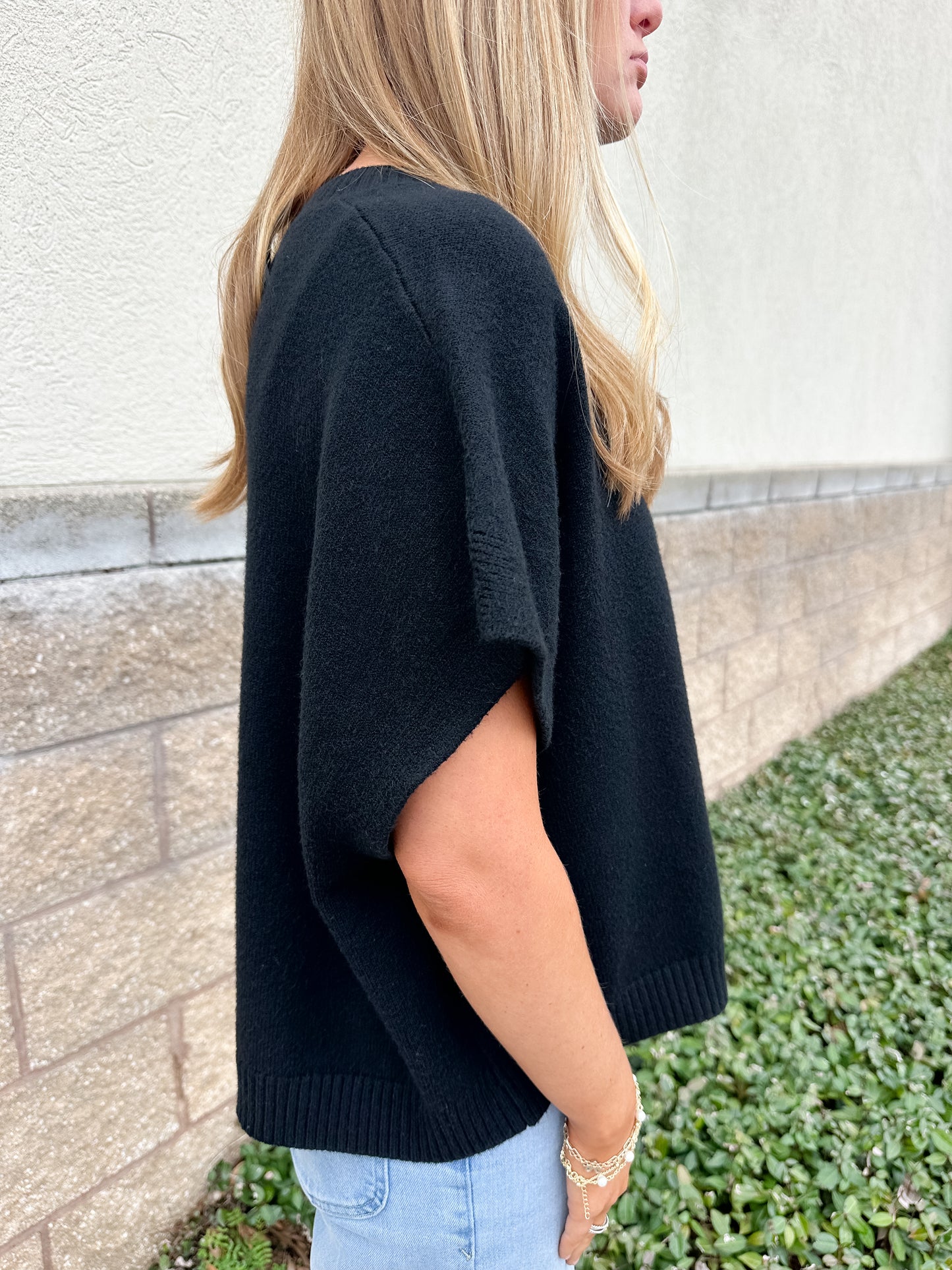Miranda Sweater Top - Black