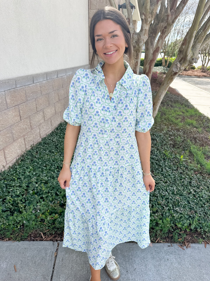 Eloise Dress - Sweetbriar Lattice Blue