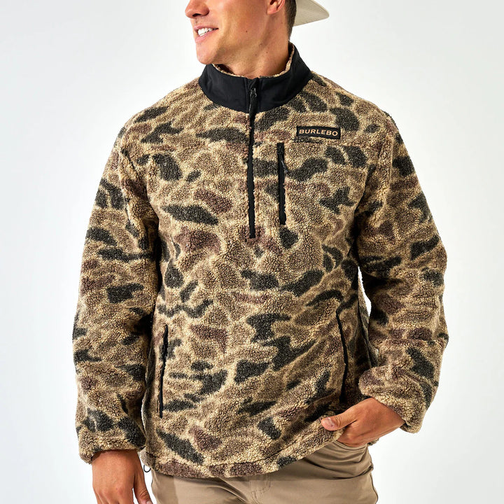 Burlebo Mountain Fleece Sherpa Quarter Zip - Rocky Mountain Camo