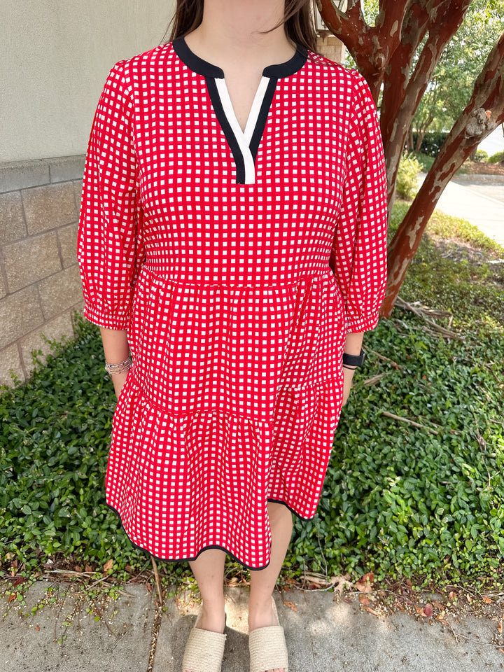 Cooper Dress - Red & Black