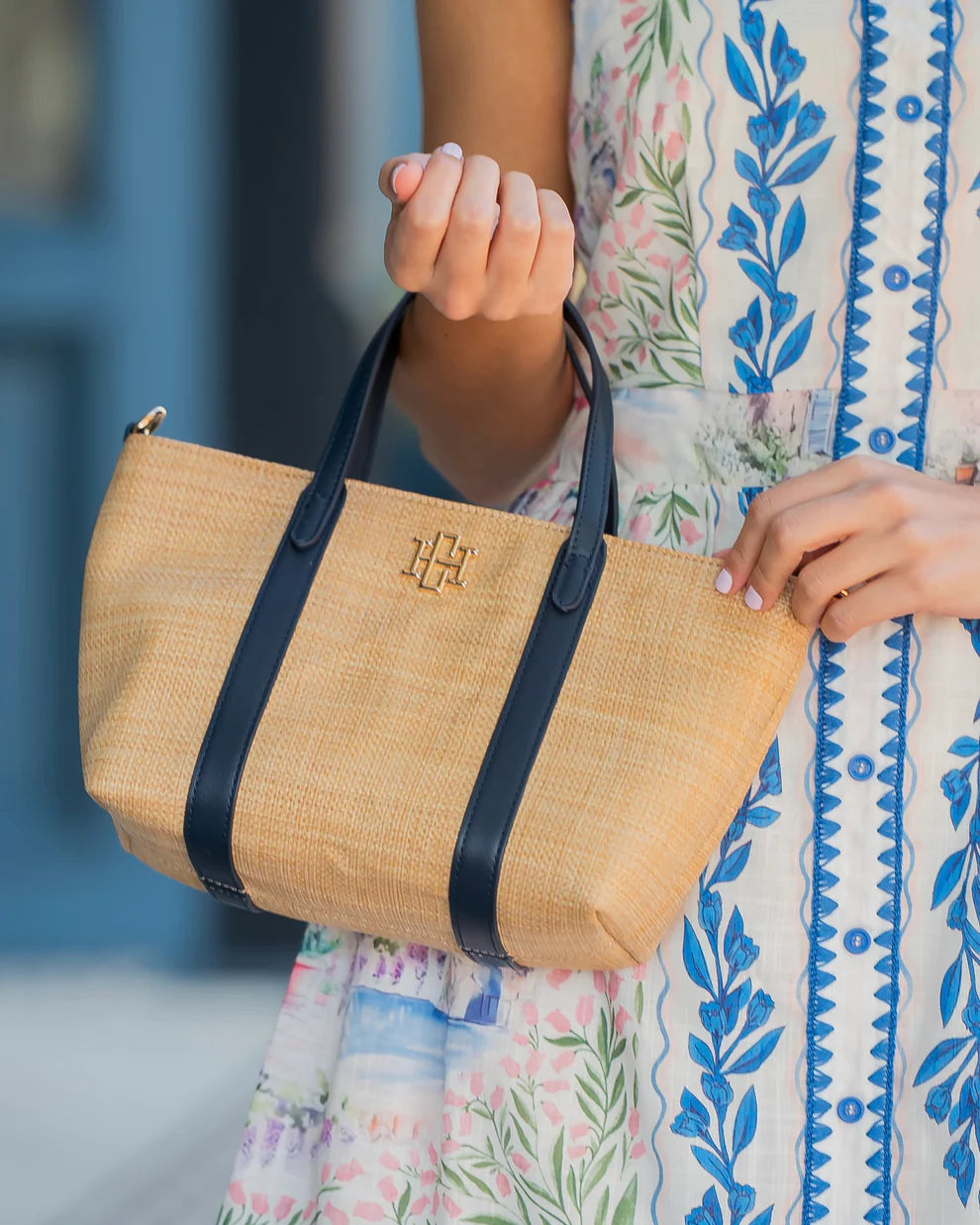 CH Georgie Mini Tote - Natural Navy