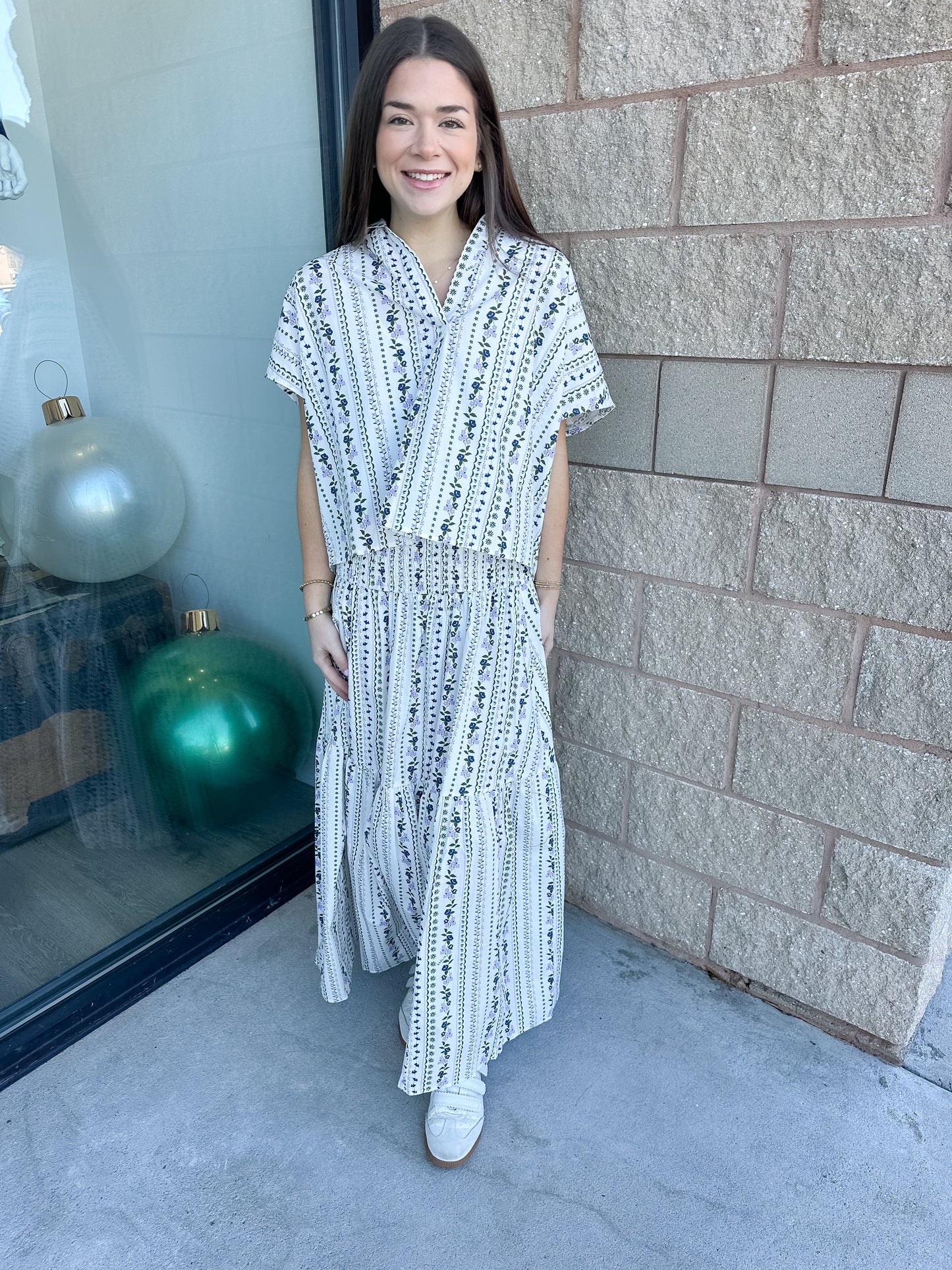 Helen Signature Collar Top - French Florals