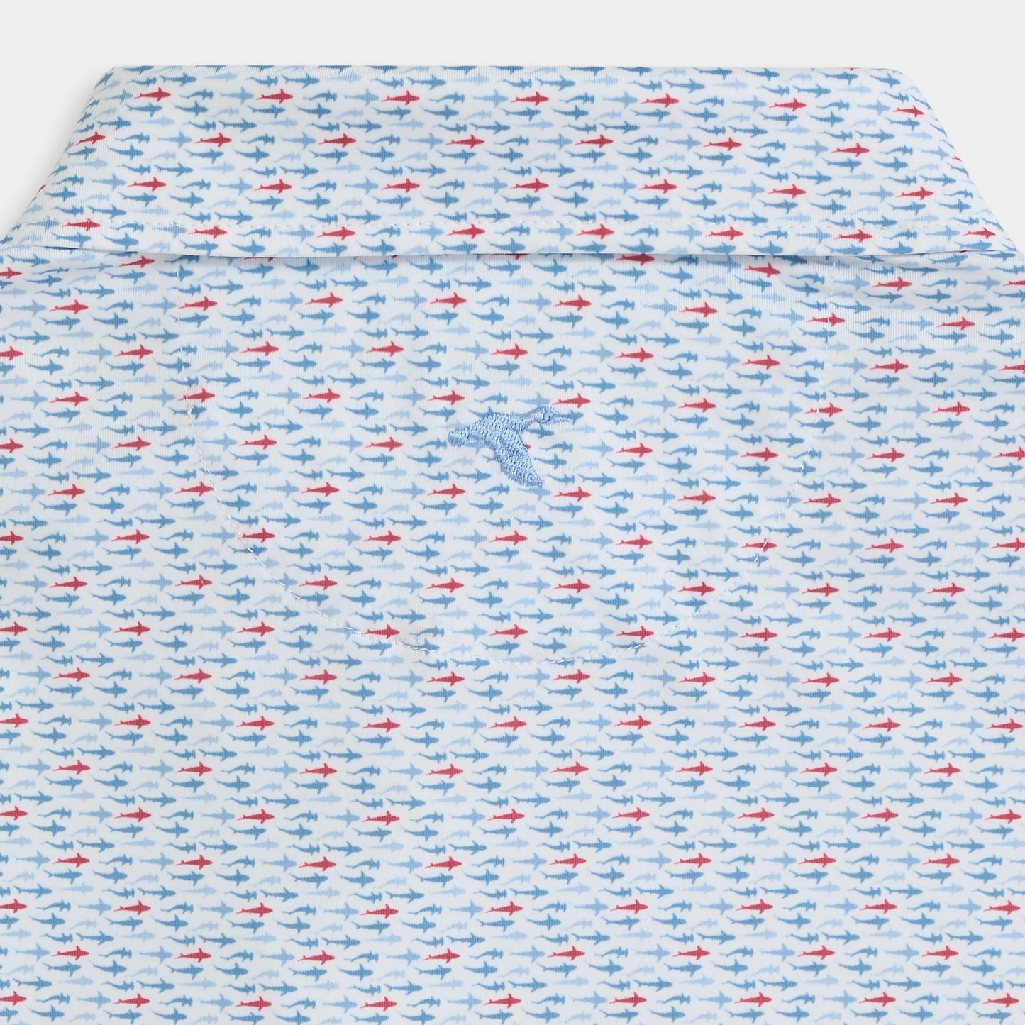 Genteal S26 Fin Frenzy Printed Performance Polo - Open Water