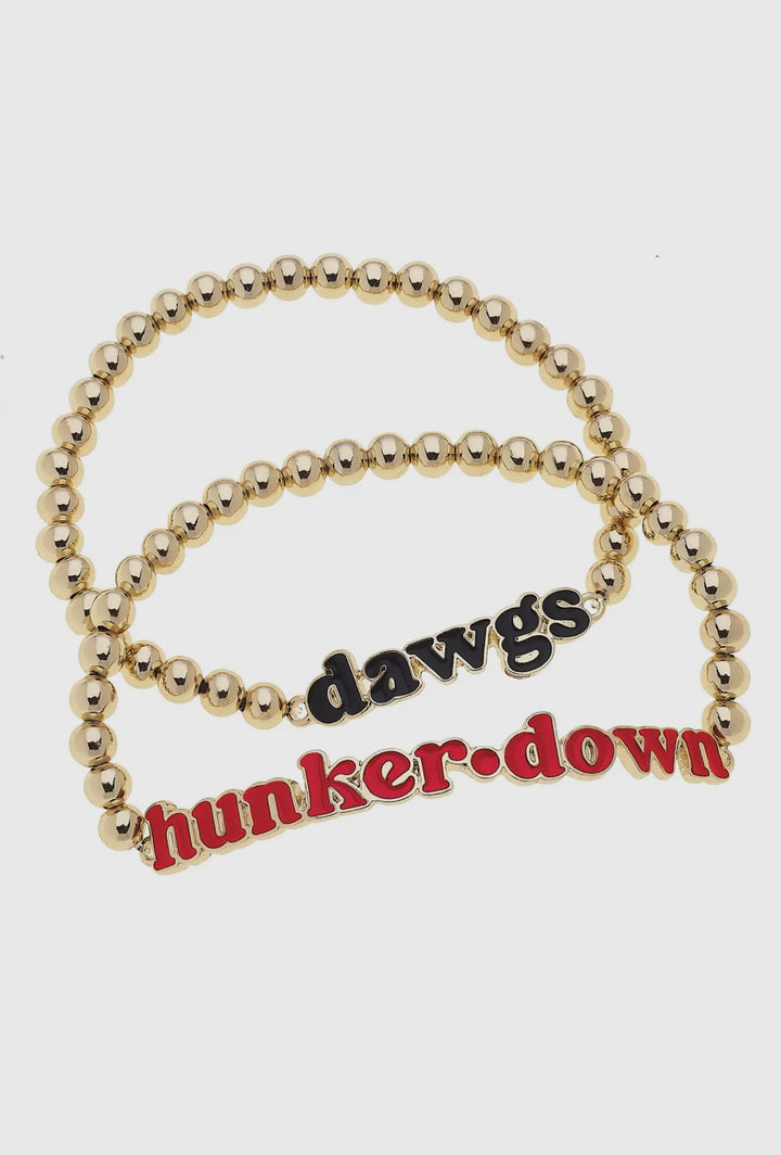 GA Bulldogs Hunker Down Dawgs Bracelet