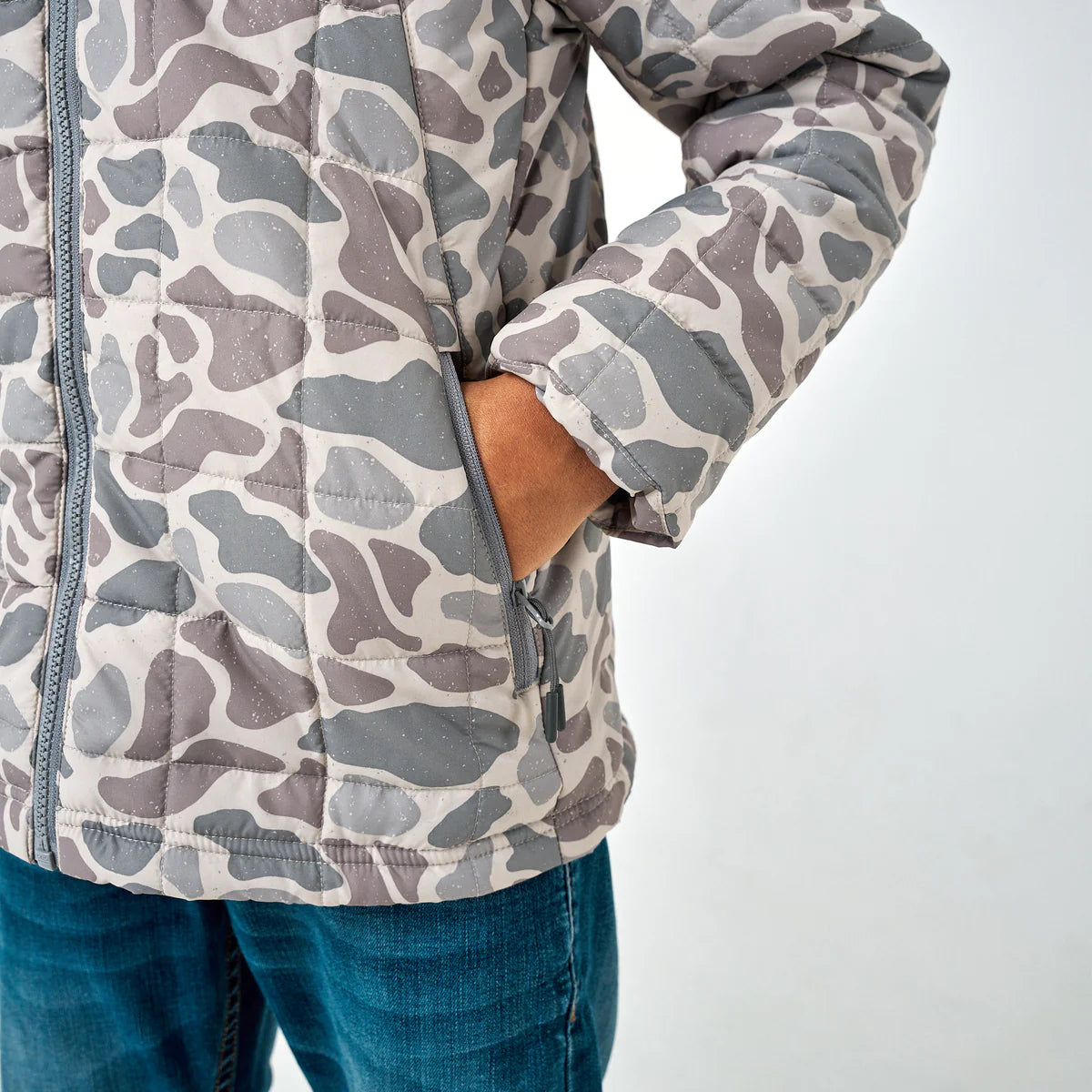 Burlebo Youth Puffer Jacket - Classic Deer Camo