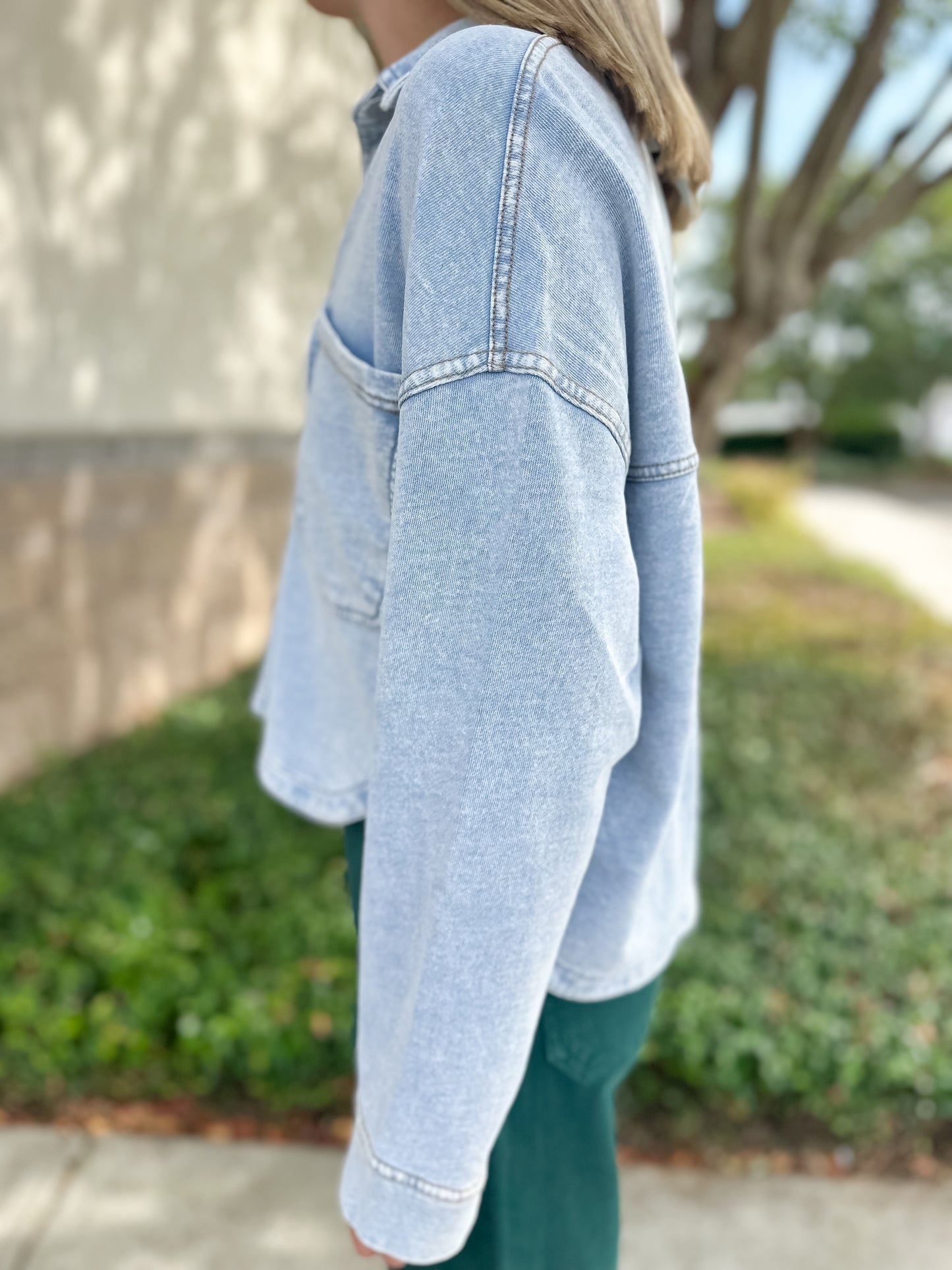 Z-Supply All Day Cropped Knit Denim - Washed Indigo