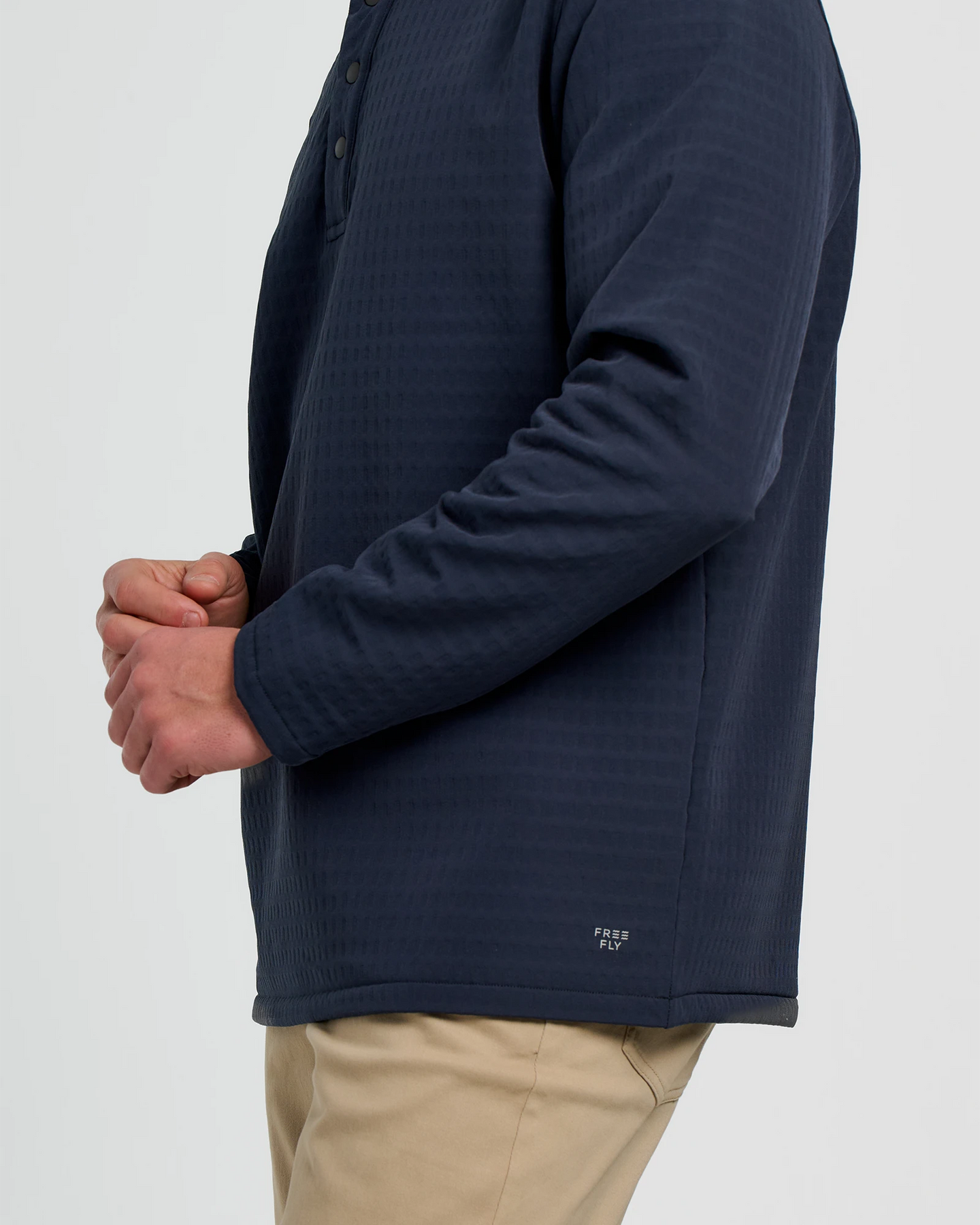 FreeFly Men’s Gridback Fleece Snap Pullover - Deep Navy