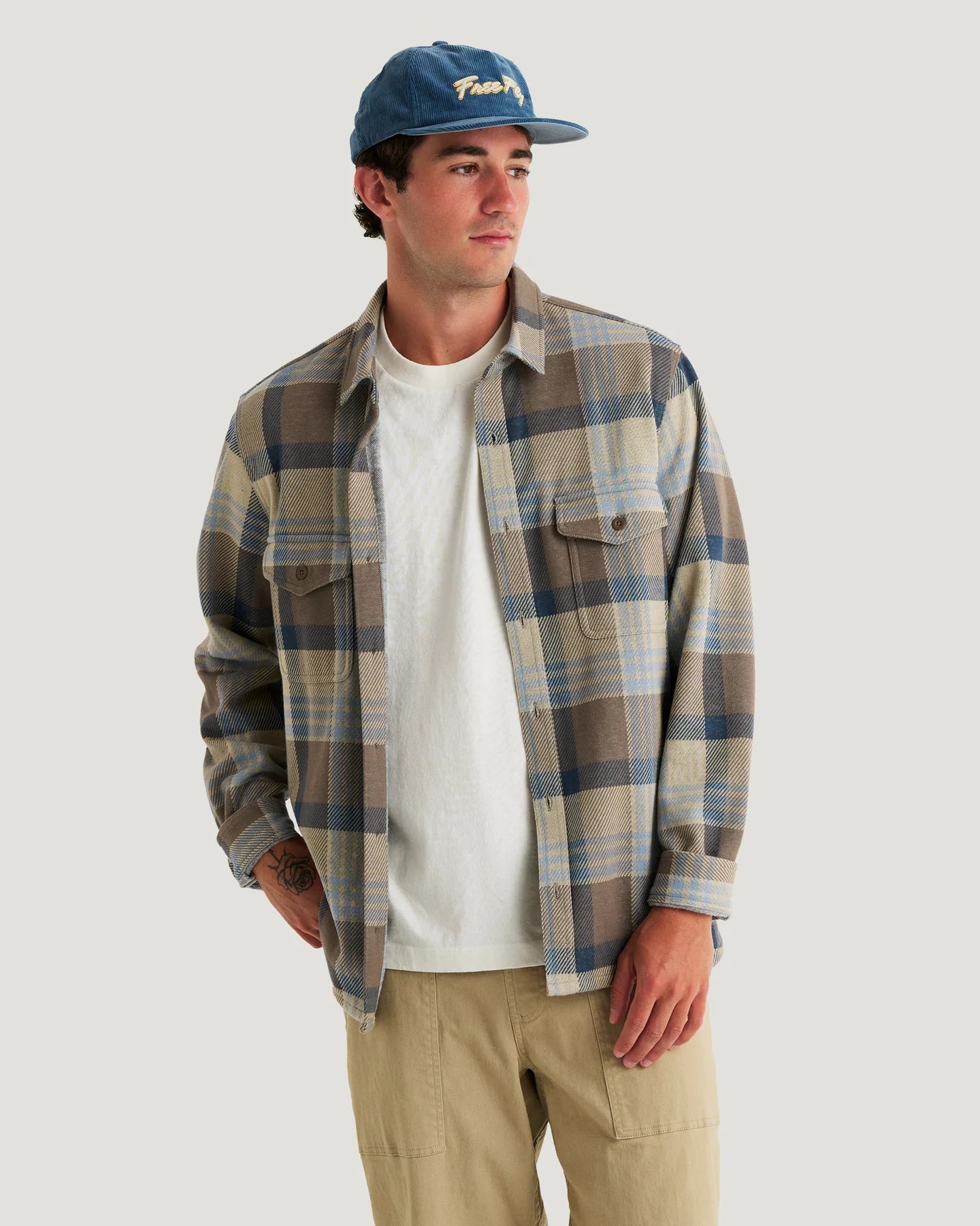 Free Fly Men’s Gallatin Overshirt - Desert Tan Plaid
