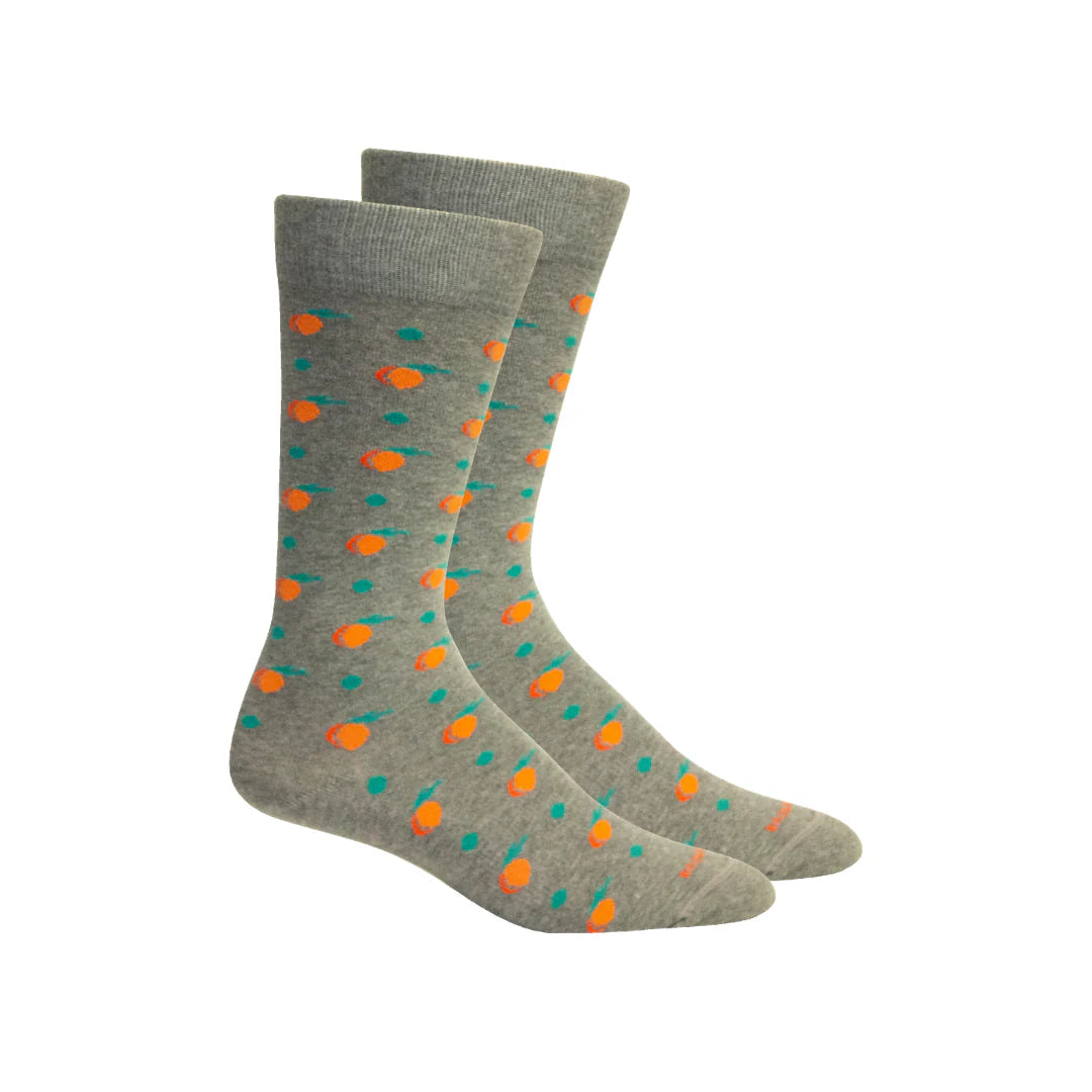 Brown Dog Socks - Peaches Light Grey Heather