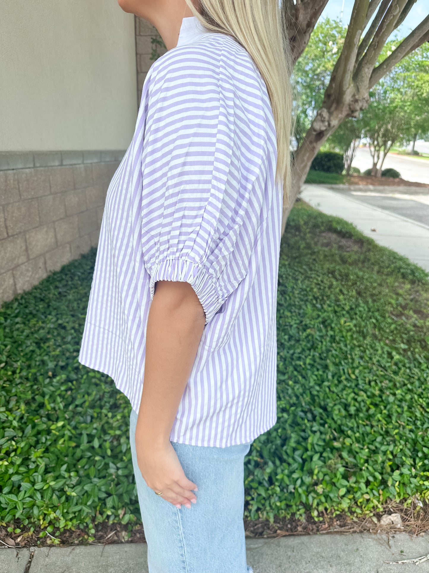 Lottie Stripe Top - Lavender