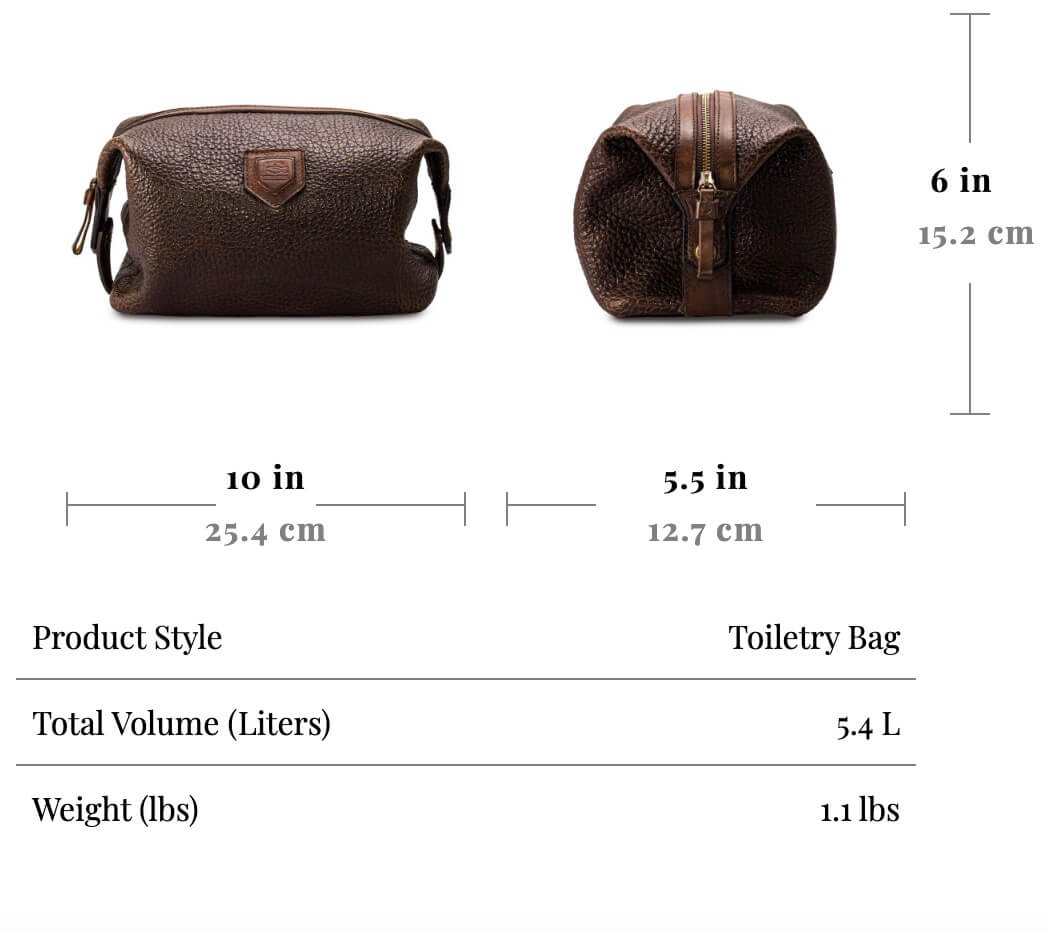 Mission Mercantile Theodore Leather Toiletry Wash Bag