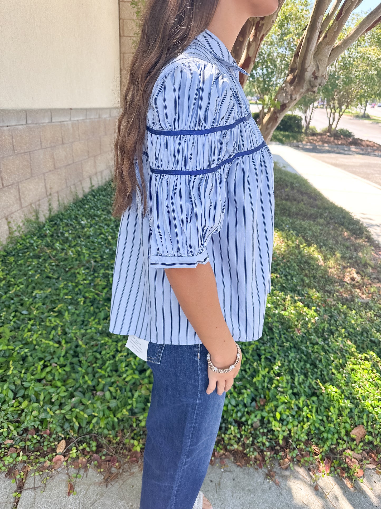 Andy Pinstripe Top