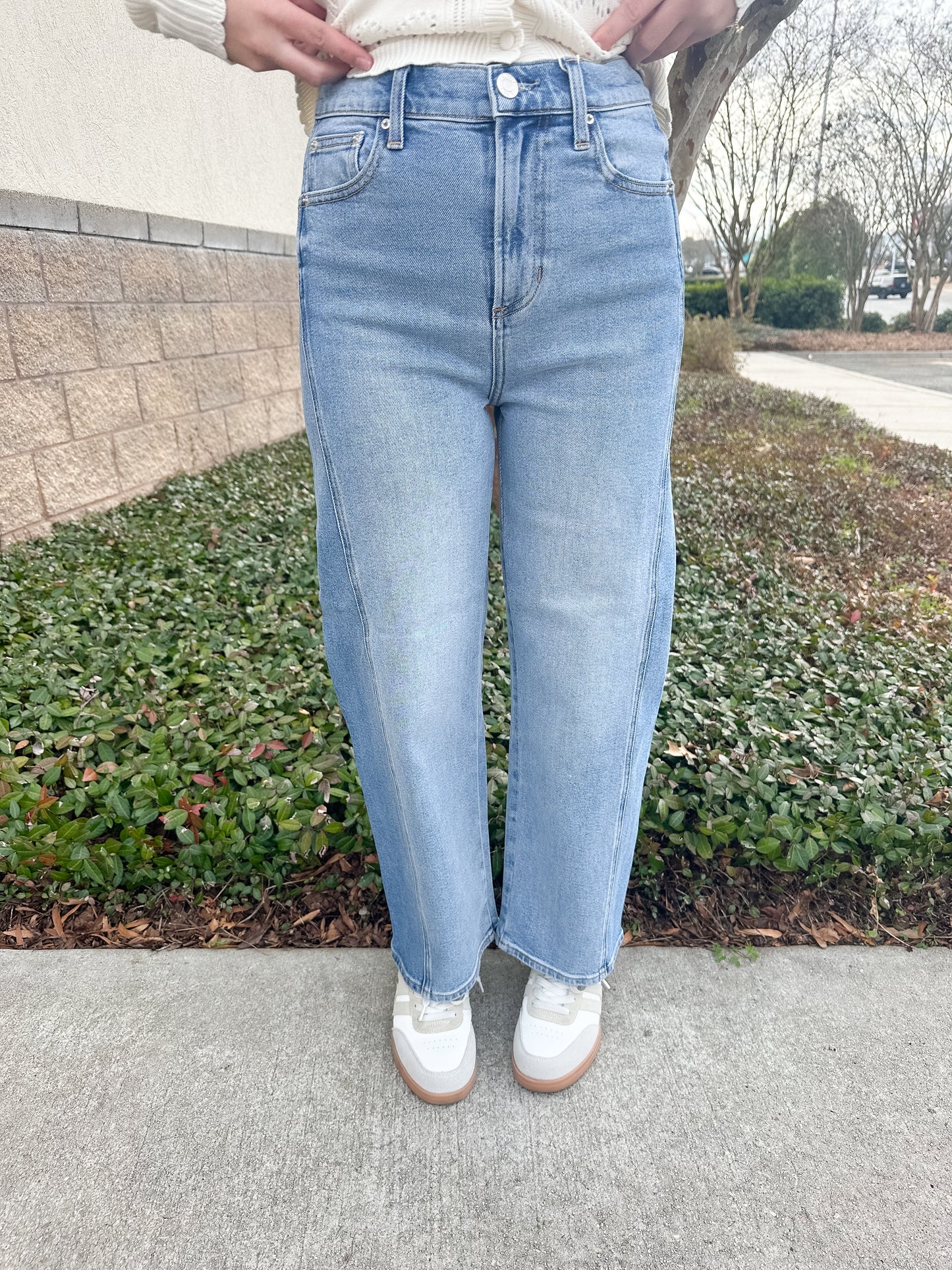 Luna High Rise Stretch Crop Bowed Jeans - Utopia